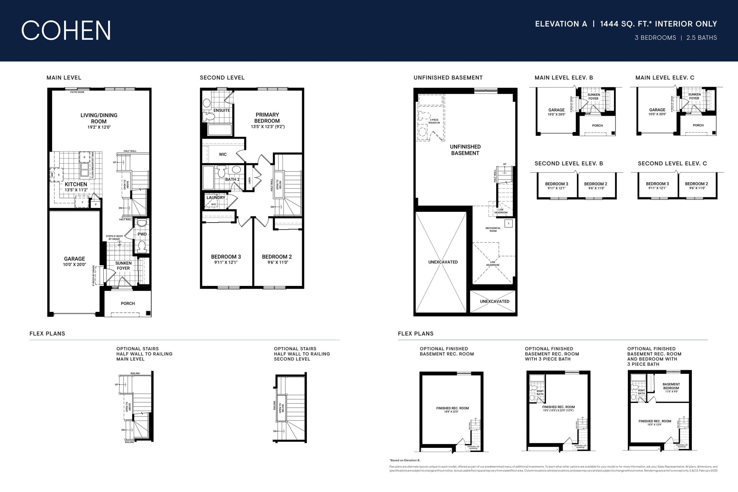 Cohen Floor Plan at Avalon Vista Homes Phase 3 - 1444 sq.ft