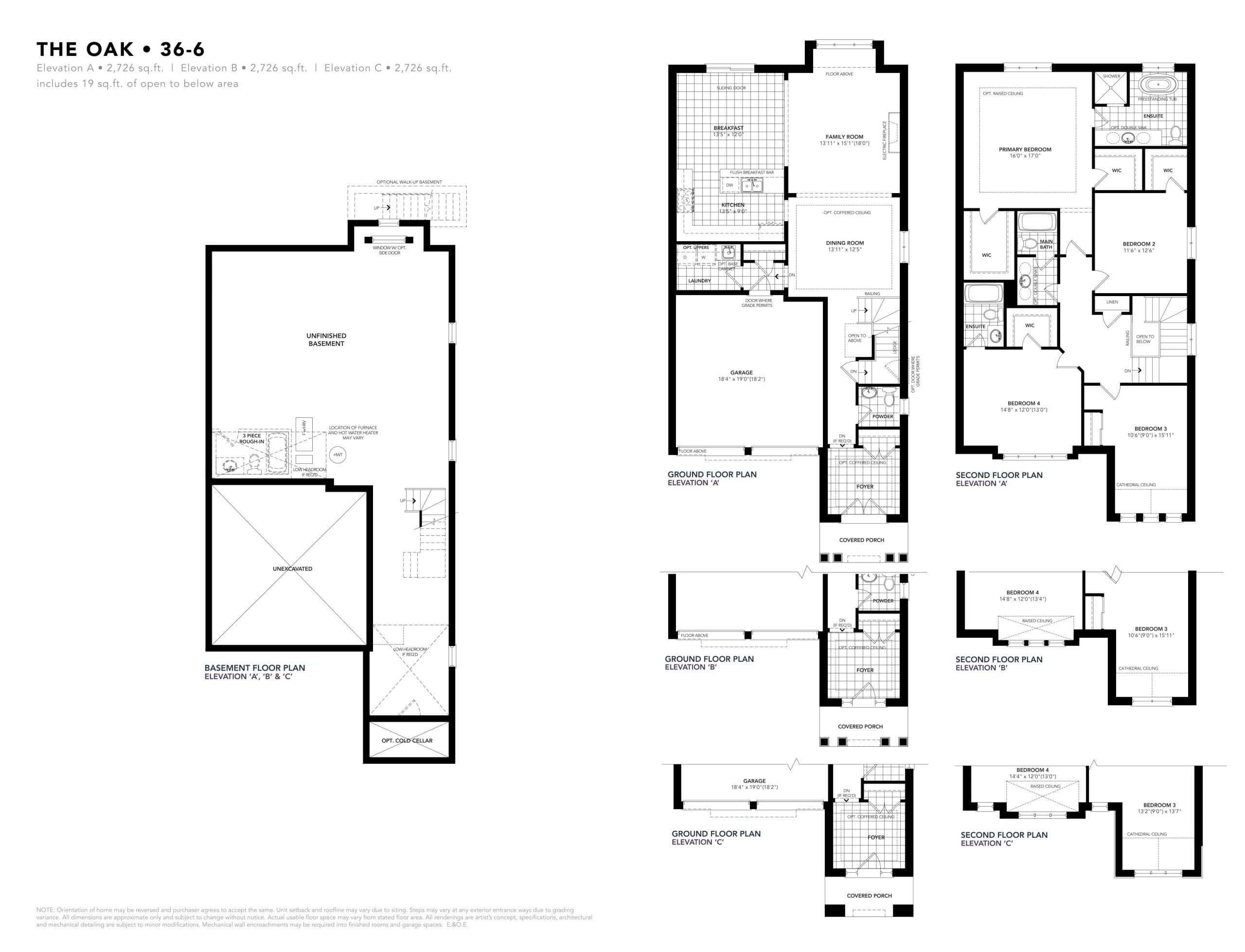 The Oak Floor Plan at Ellis Lane by Poetry Living - 2726 sq.ft