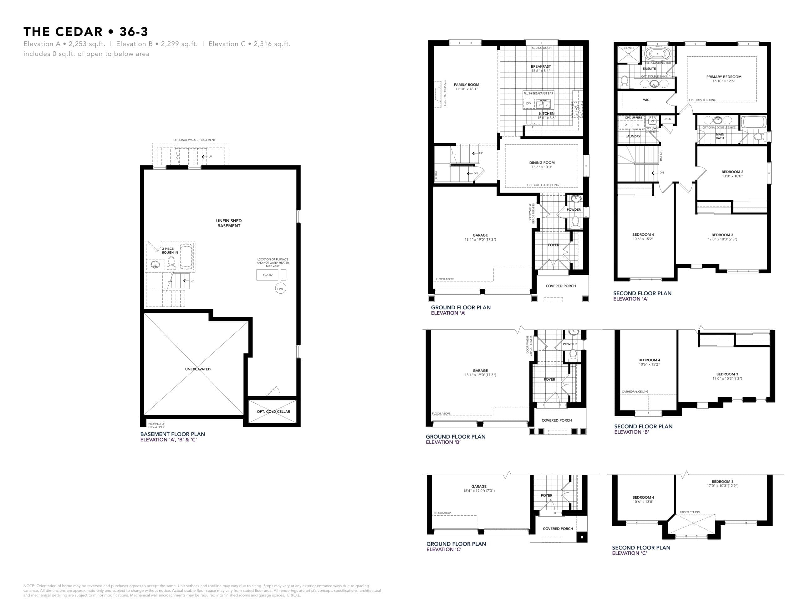 The Cedar Floor Plan at Ellis Lane by Poetry Living - 2253 sq.ft