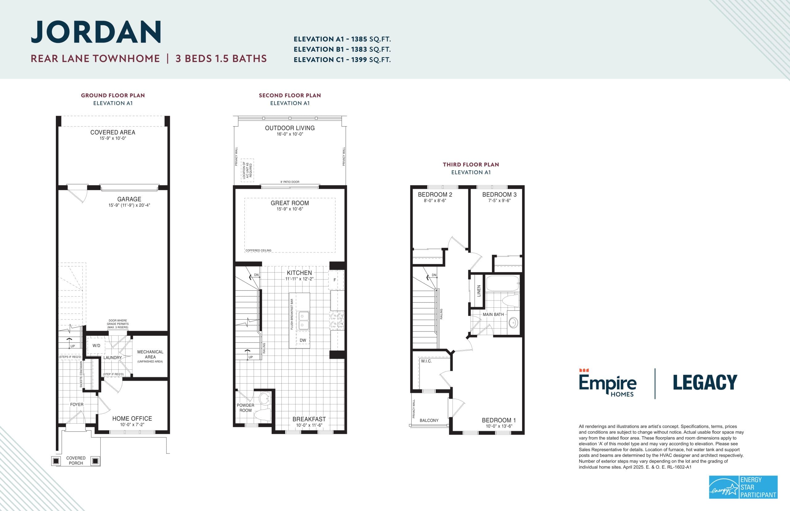Jordan Floor Plan at Empire Legacy Condos Phase 6 - 1385 sq.ft