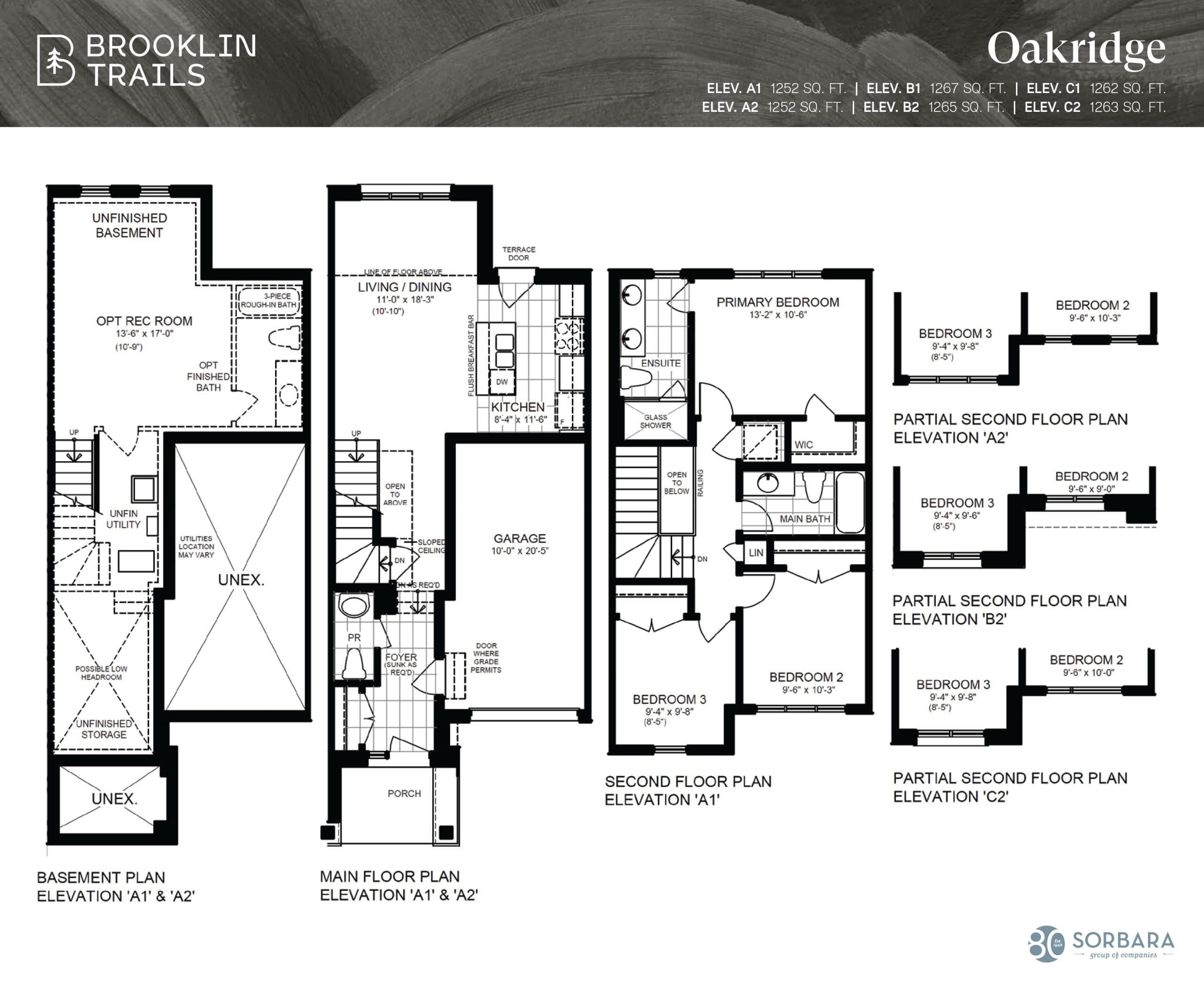 Oakridge Floor Plan at Brooklin Trails by Sorbara Group of Companies - 1252 sq.ft