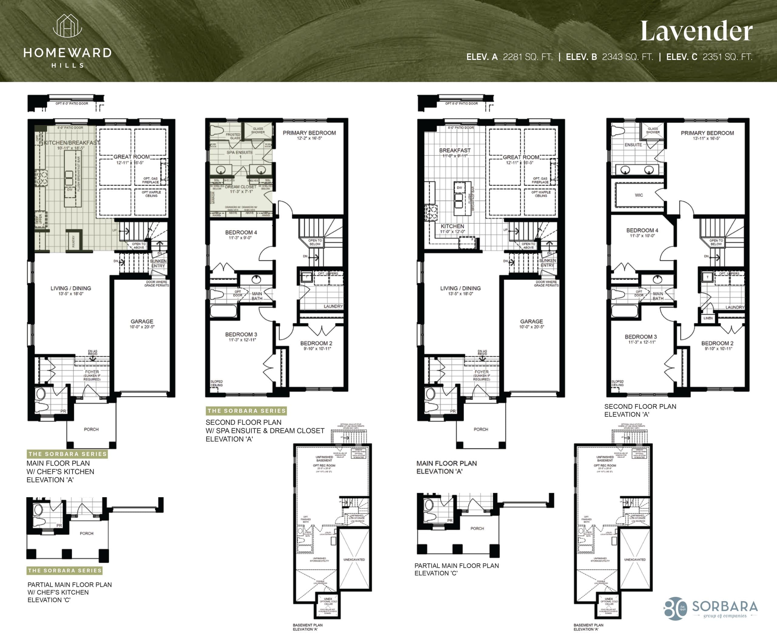 Lavender Floor Plan at Homeward Hills Towns - 2351 sq.ft