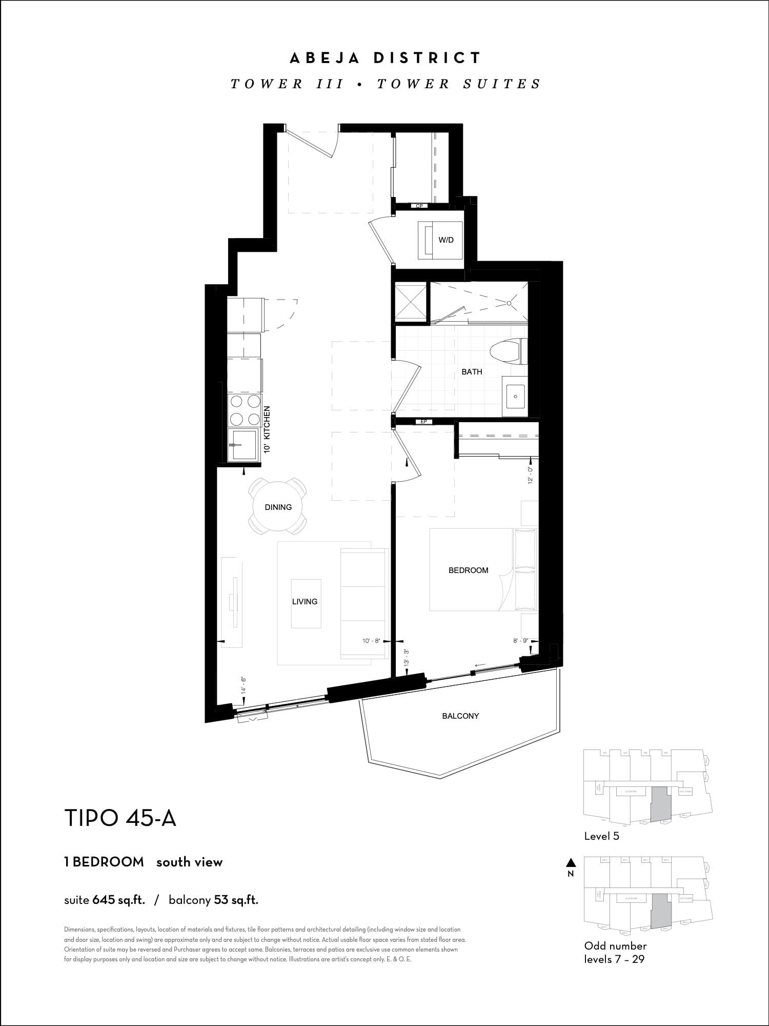 TIPO 45-A Floor Plan at Abeja District Condos Tower 3 - 645 sq.ft