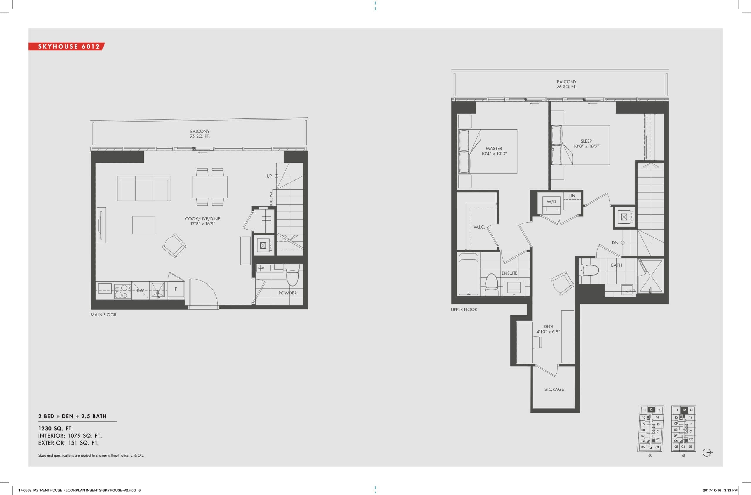 Skyhouse 6012 (D-12) Floor Plan at M City Condos Phase 2 - 1079 sq.ft