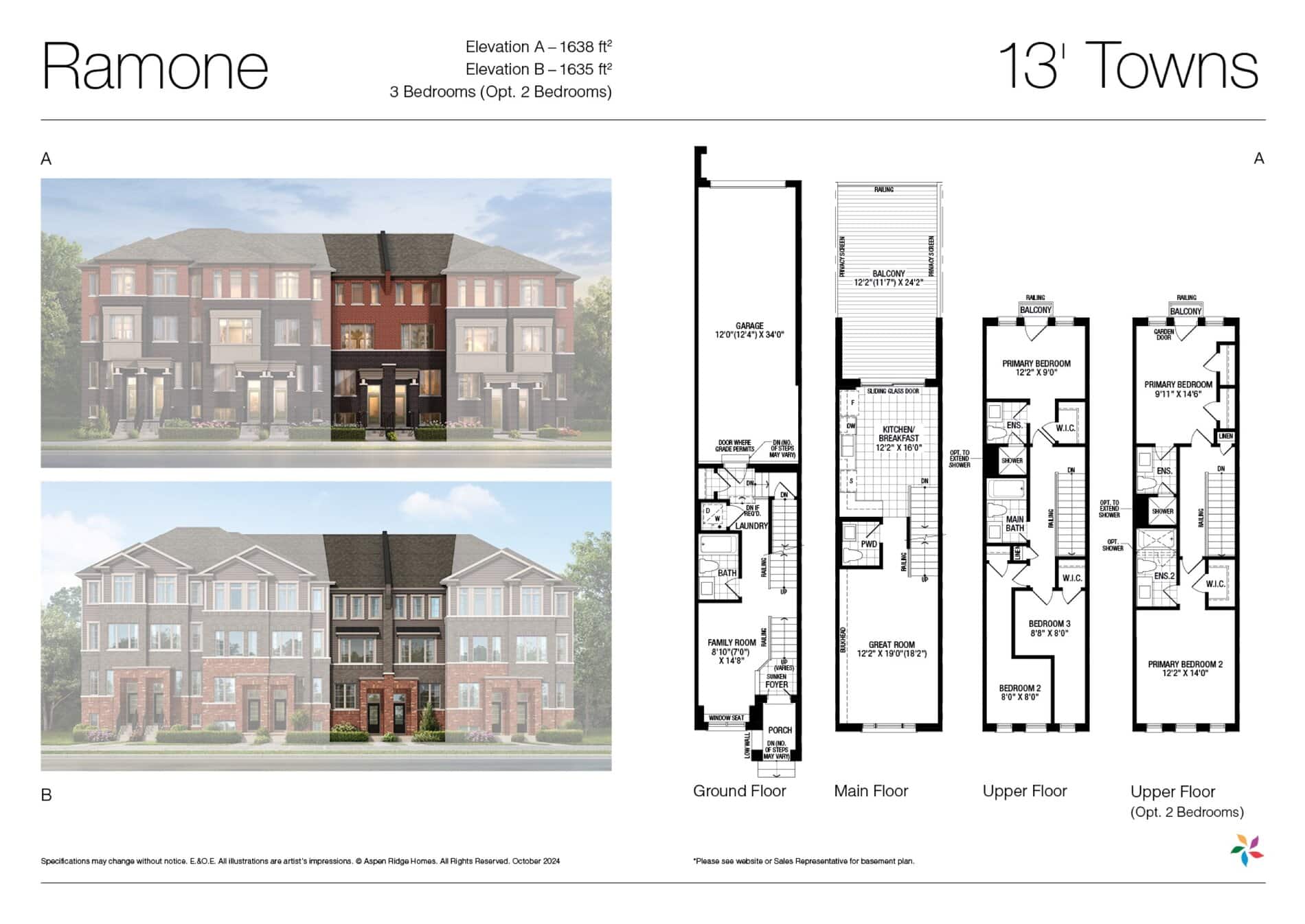 Ramone Floor Plan at New Seaton by Aspen Ridge - 1638 sq.ft