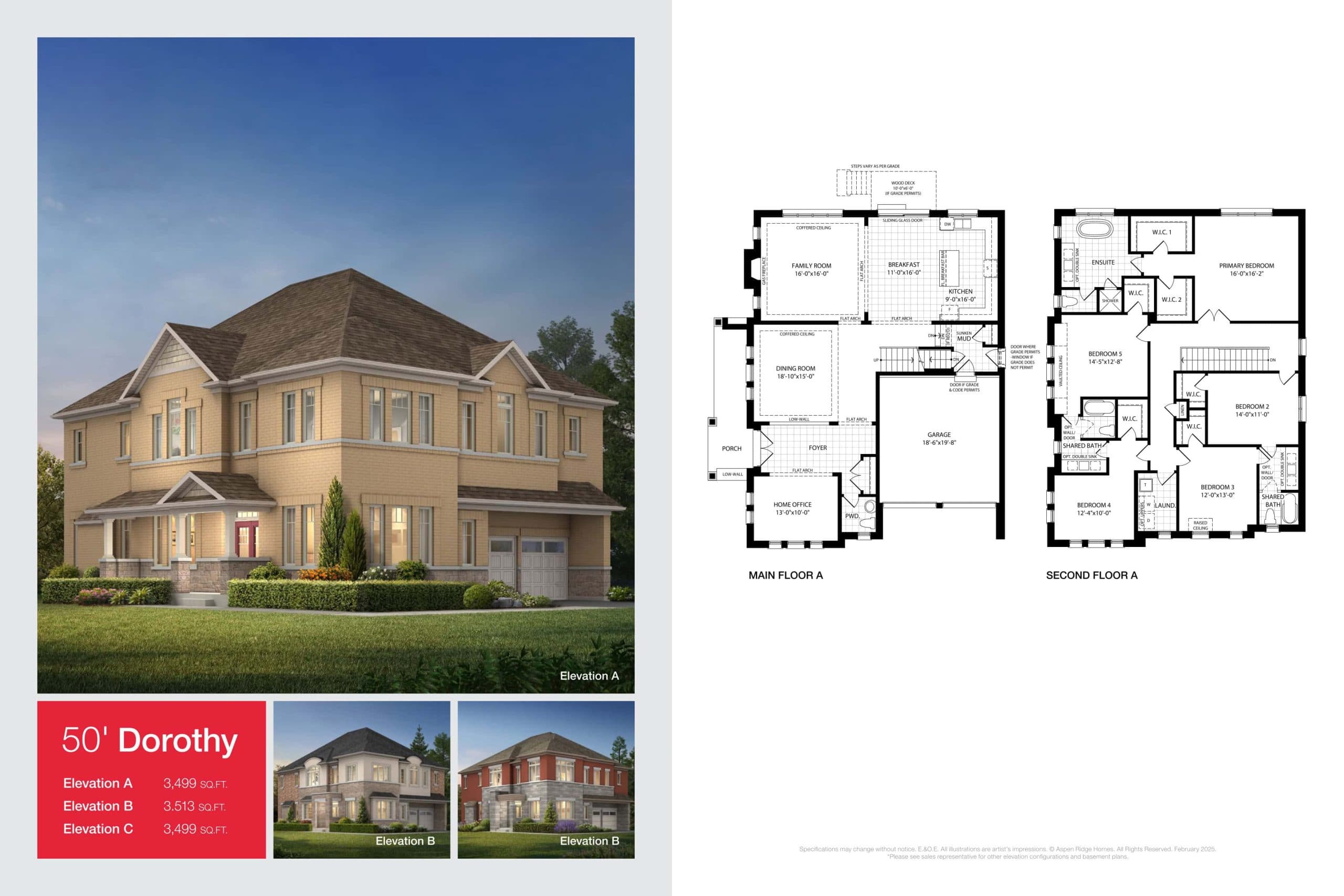Dorothy Floor Plan at Queensville Homes by Aspen Ridge - 3499 sq.ft
