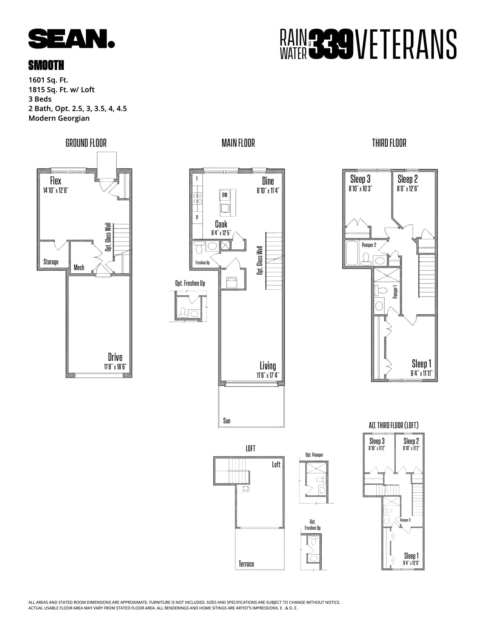 Smooth #15 Floor Plan at Rainwater @ 339 Veterans Condos - 1601 sq.ft