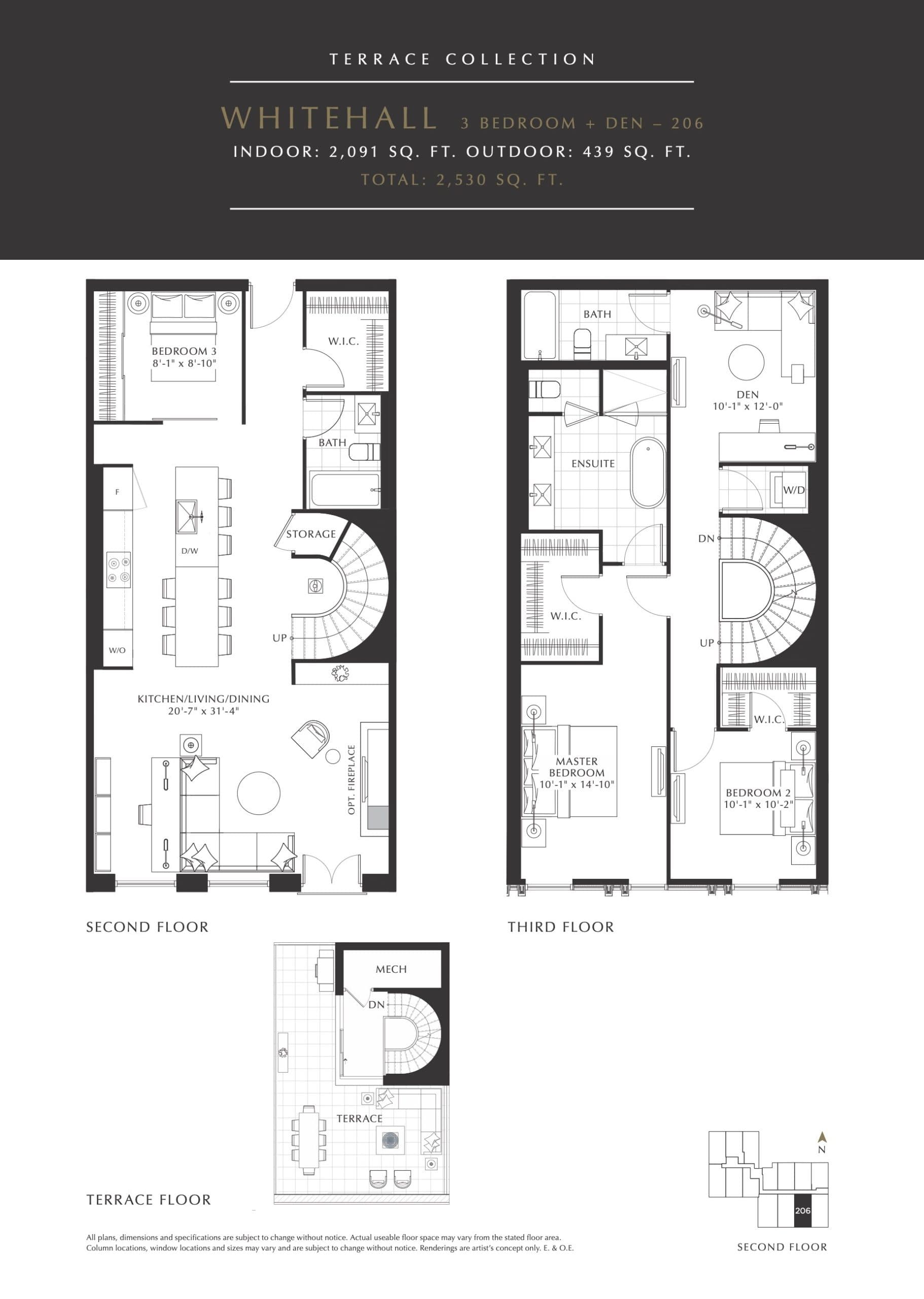 Whitehall - Terrace Collection Floor Plan at Savile on the Roe Condos - 2091 sq.ft