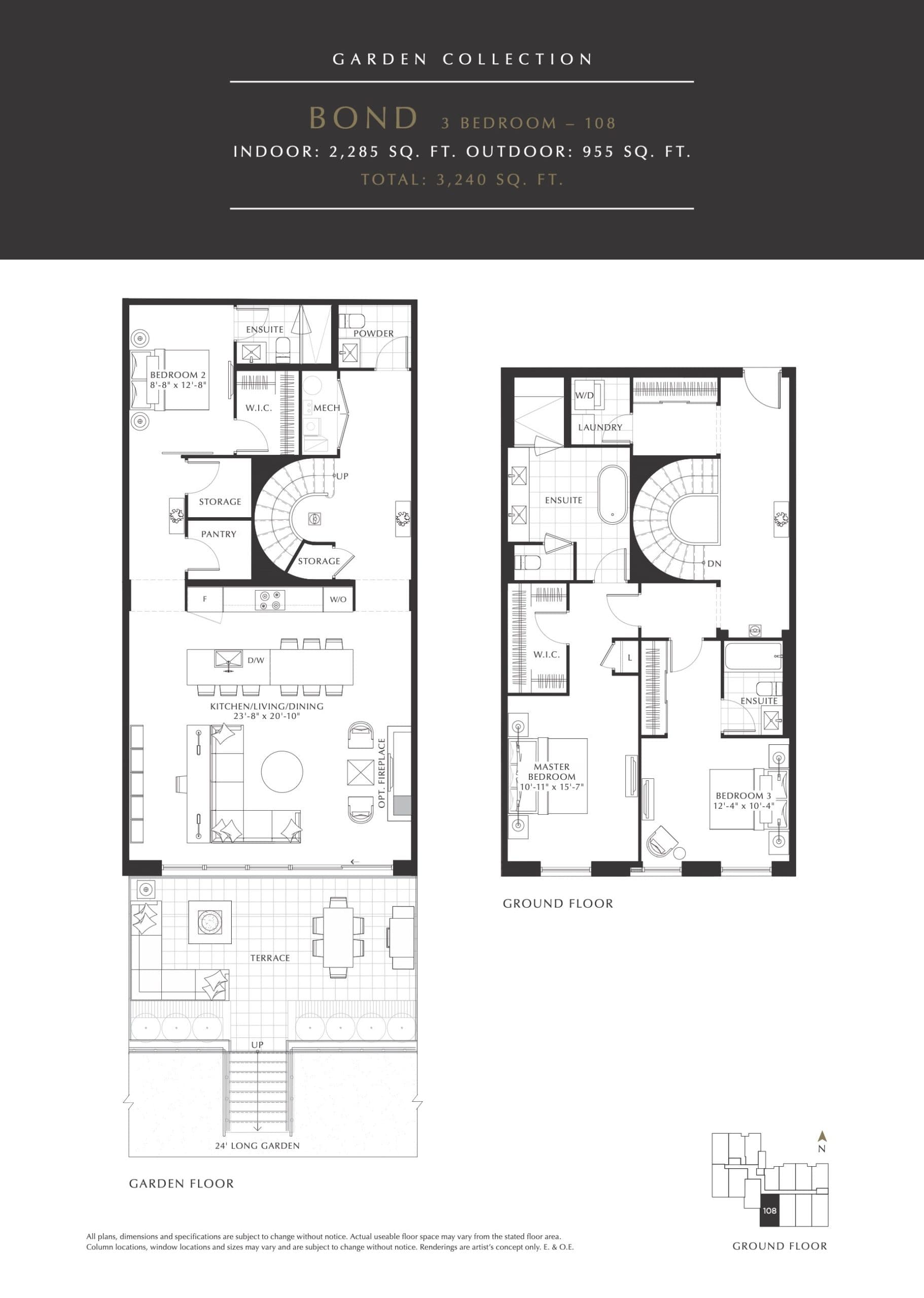 Bond Floor Plan at Savile on the Roe Condos - 2285 sq.ft