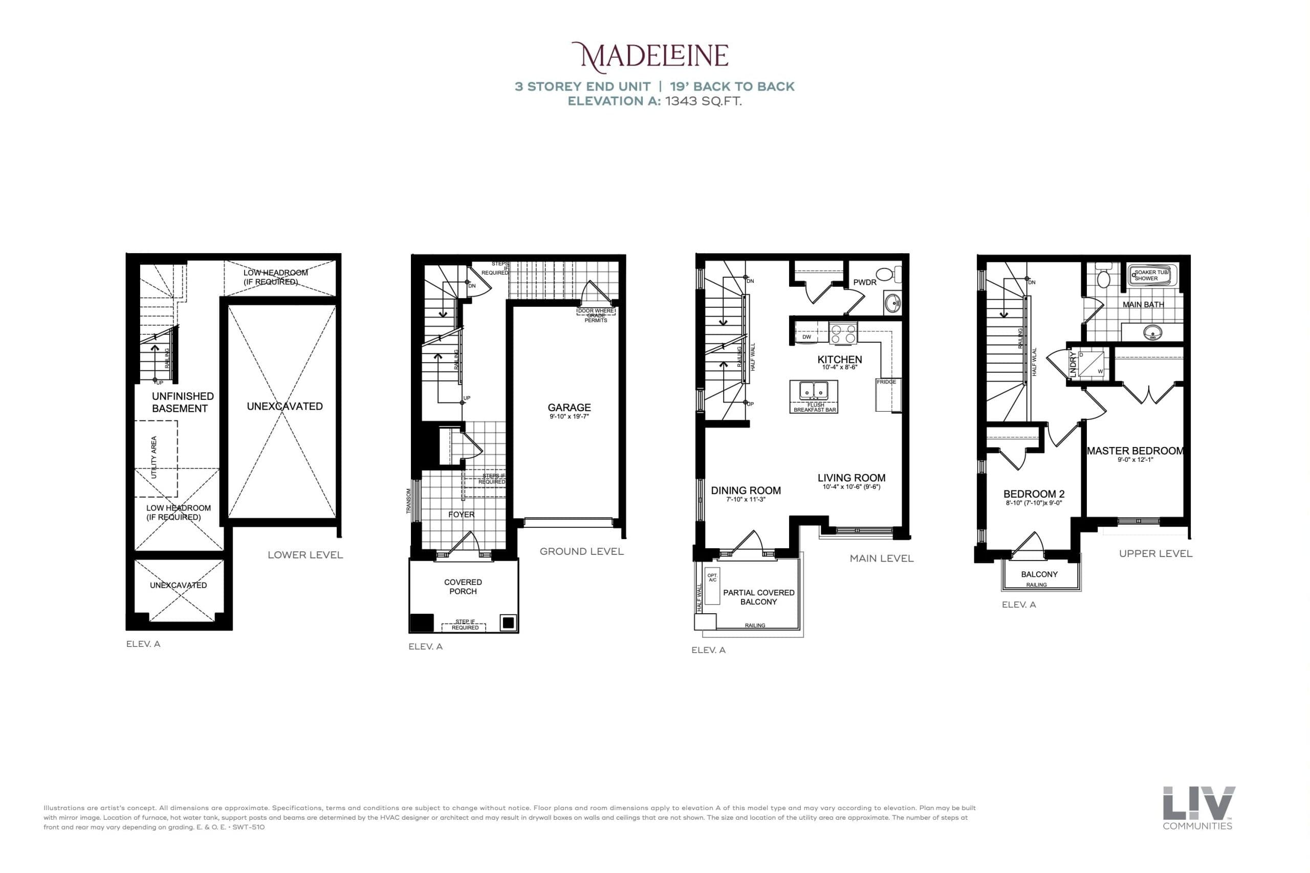 Madeleine Floor Plan at Sienna Woods - 1343 sq.ft
