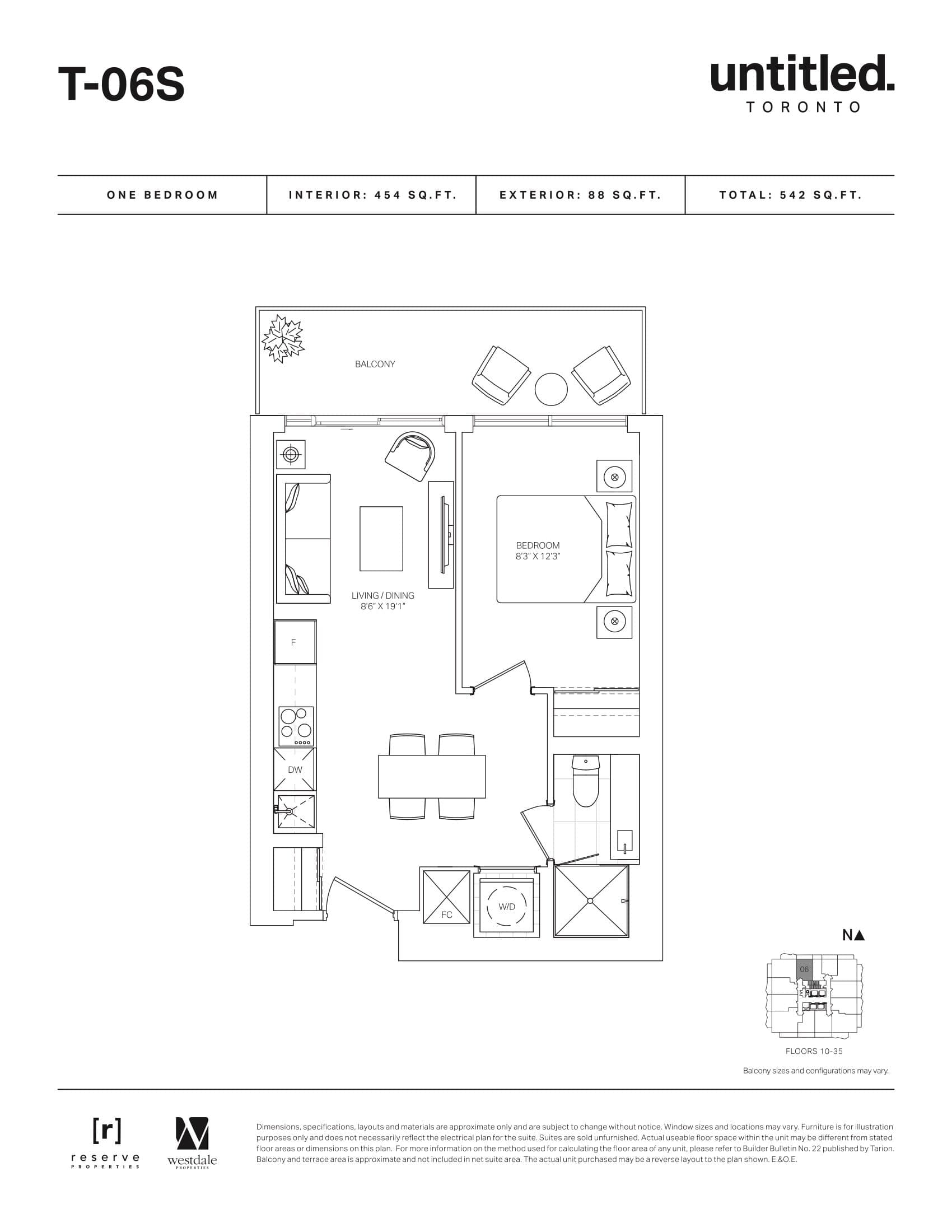 T-06S Floor Plan at Untitled Toronto Condos - 454 sq.ft