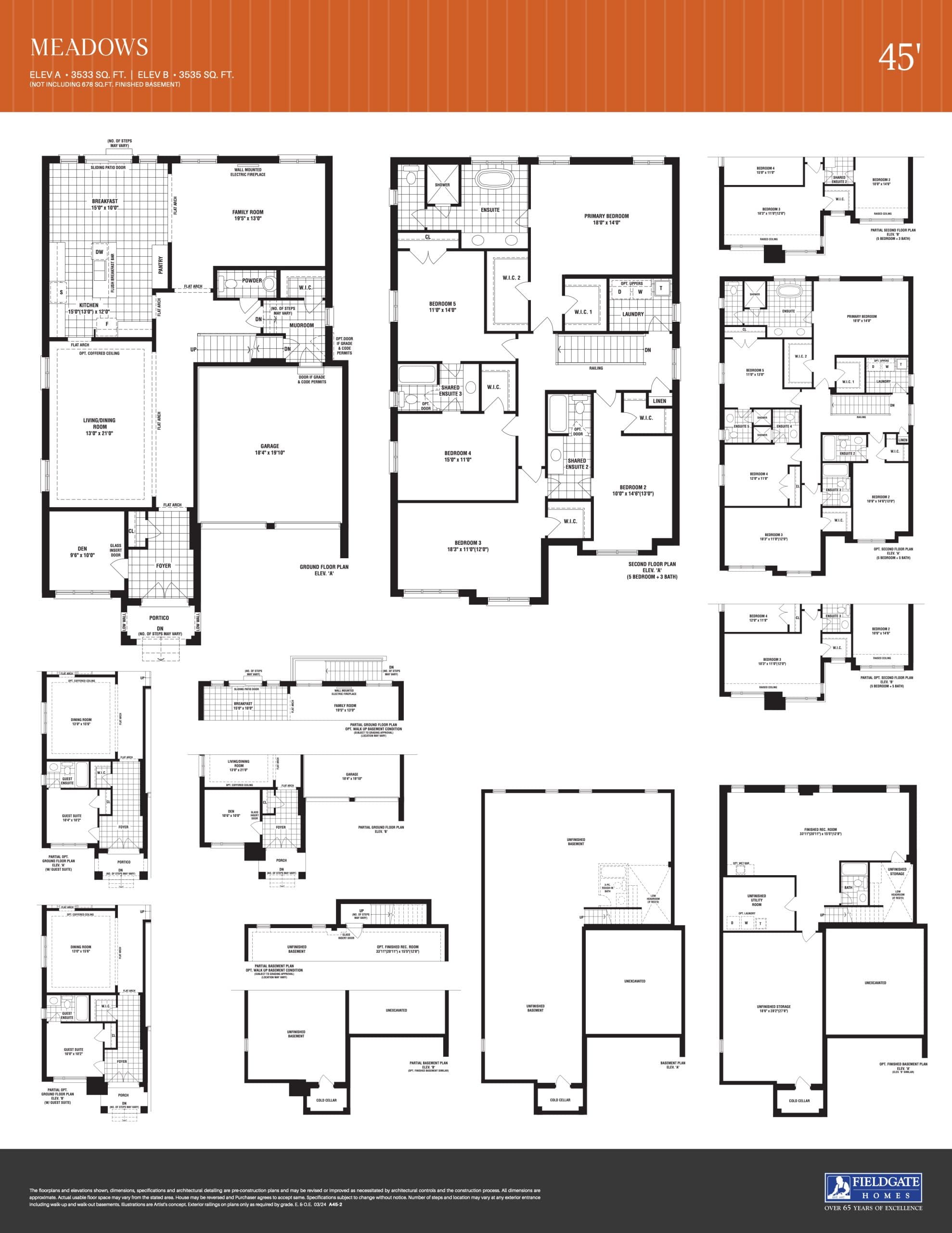 Meadows Floor Plan at Upper East Side Unionville Phase 2 - 3535 sq.ft