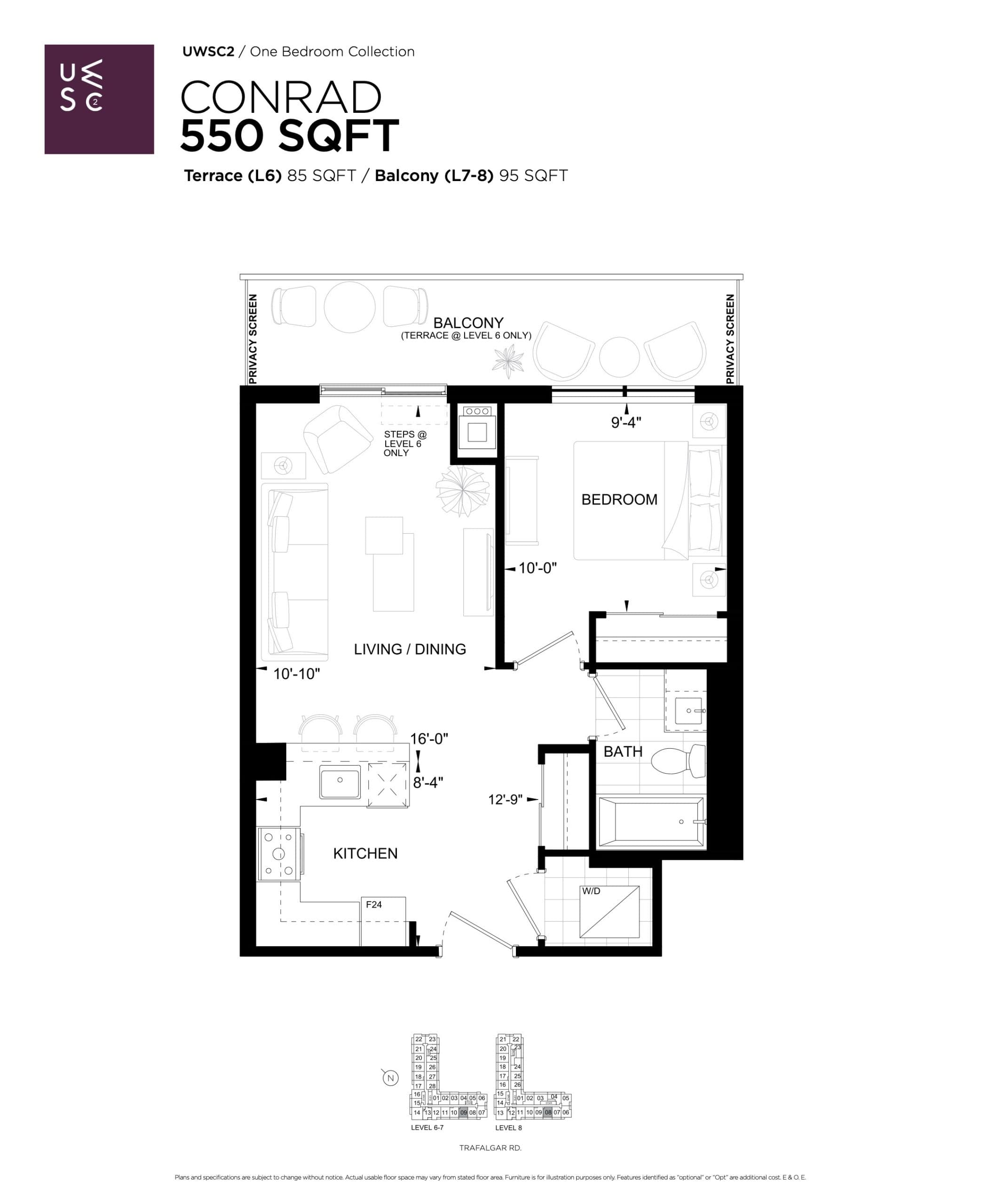 Conrad Floor Plan at Upper West Side Condos 2 - 550 sq.ft