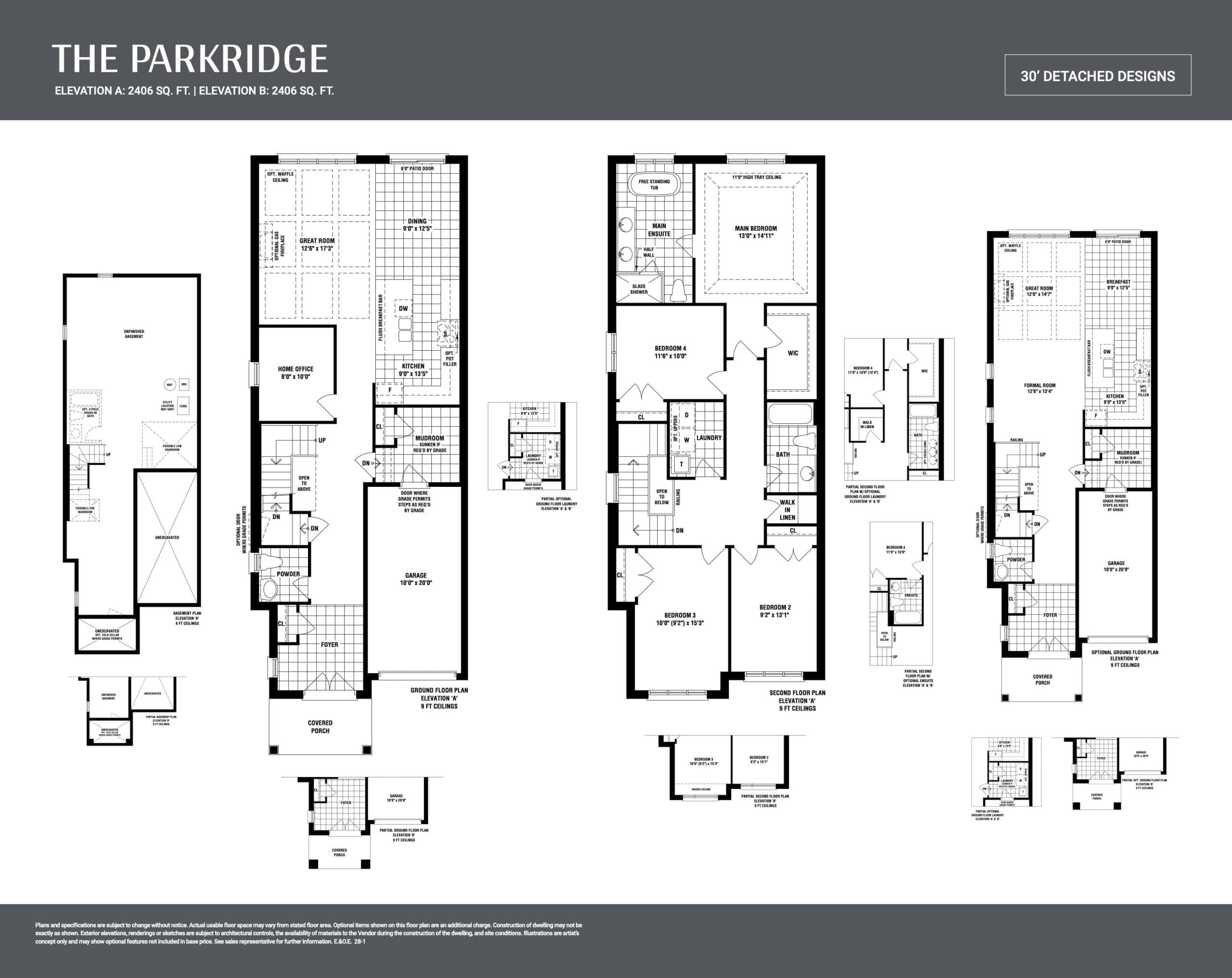 The Parkside Floor Plan at Bond Head Towns - 4157 sq.ft
