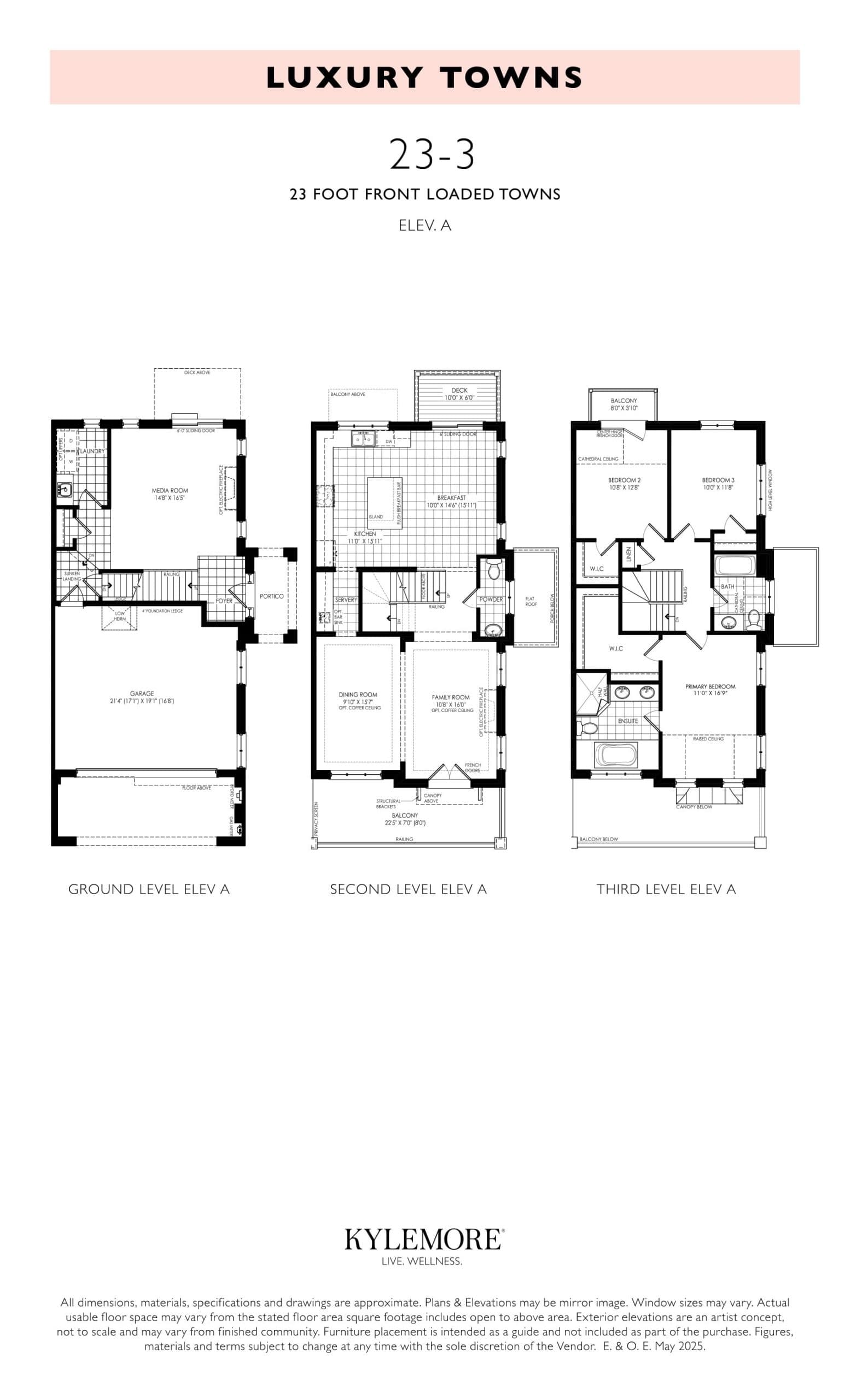 23-3 Floor Plan at Brownstones at Angus Glen Towns - 2425 sq.ft