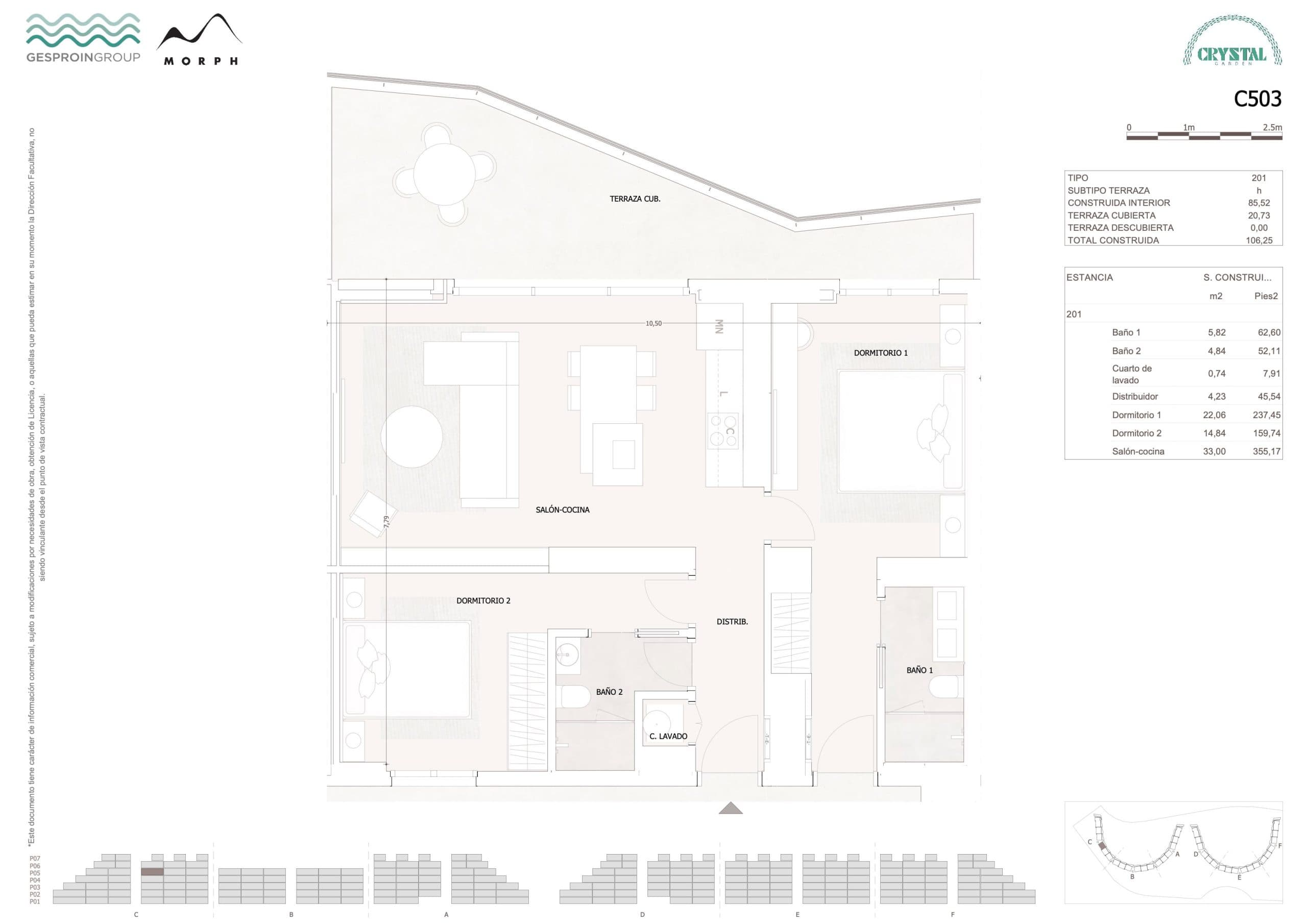 C503 Floor Plan at Crystal Garden - 921 sq.ft