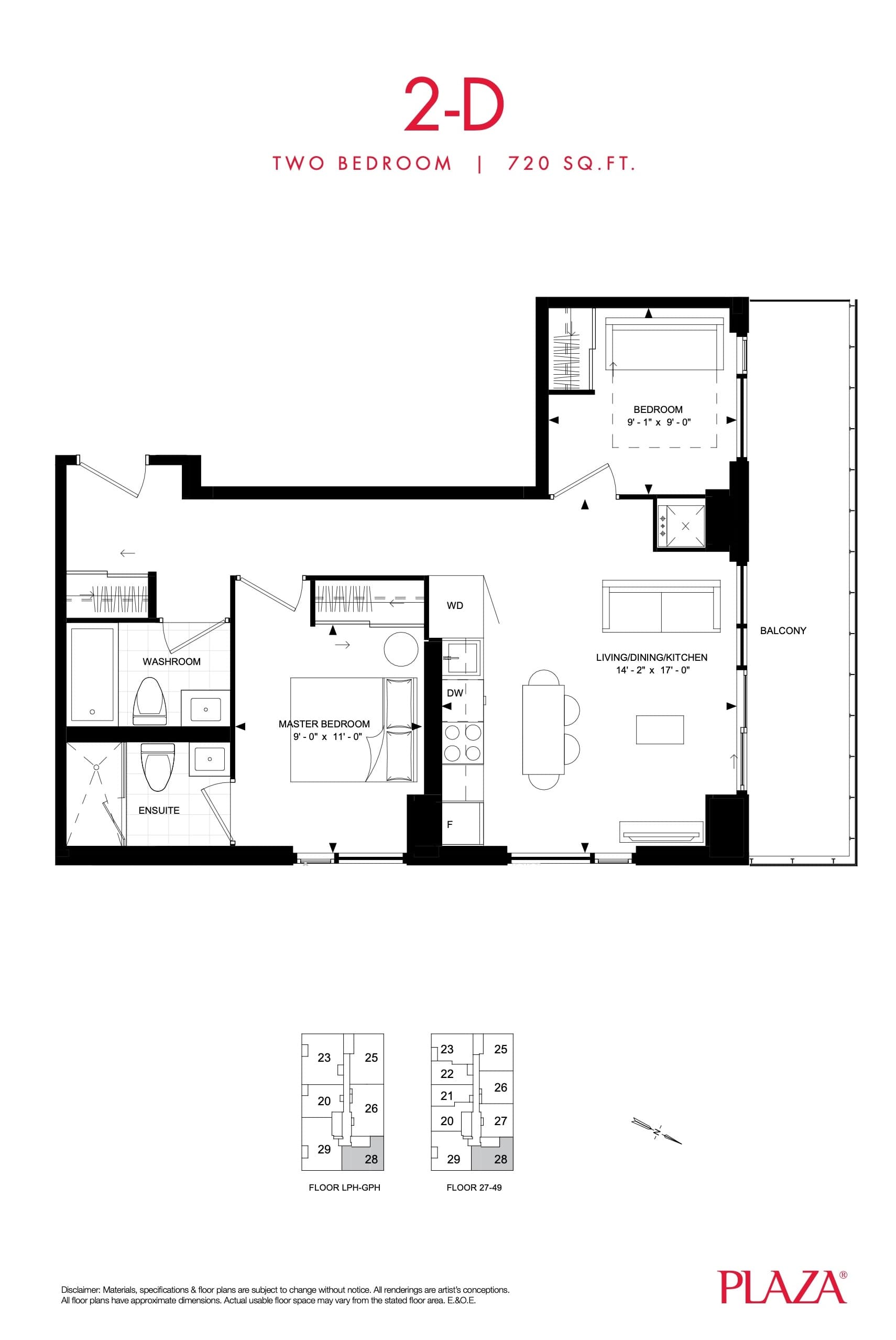 2-D Floor Plan at Encore Theatre District Condos - 720 sq.ft