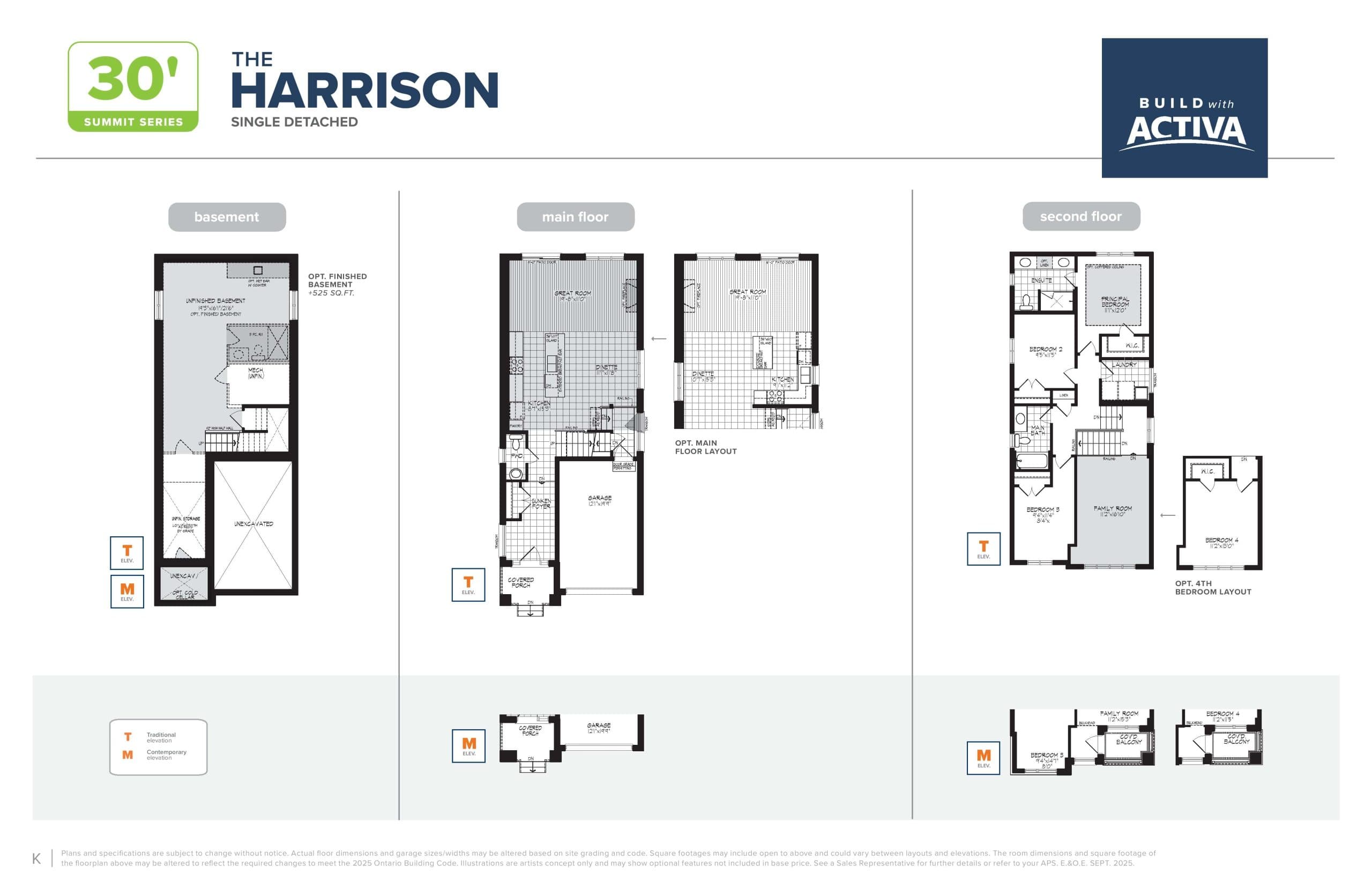The Harrison Floor Plan at Harvest Park by Activa Group - 1910 sq.ft