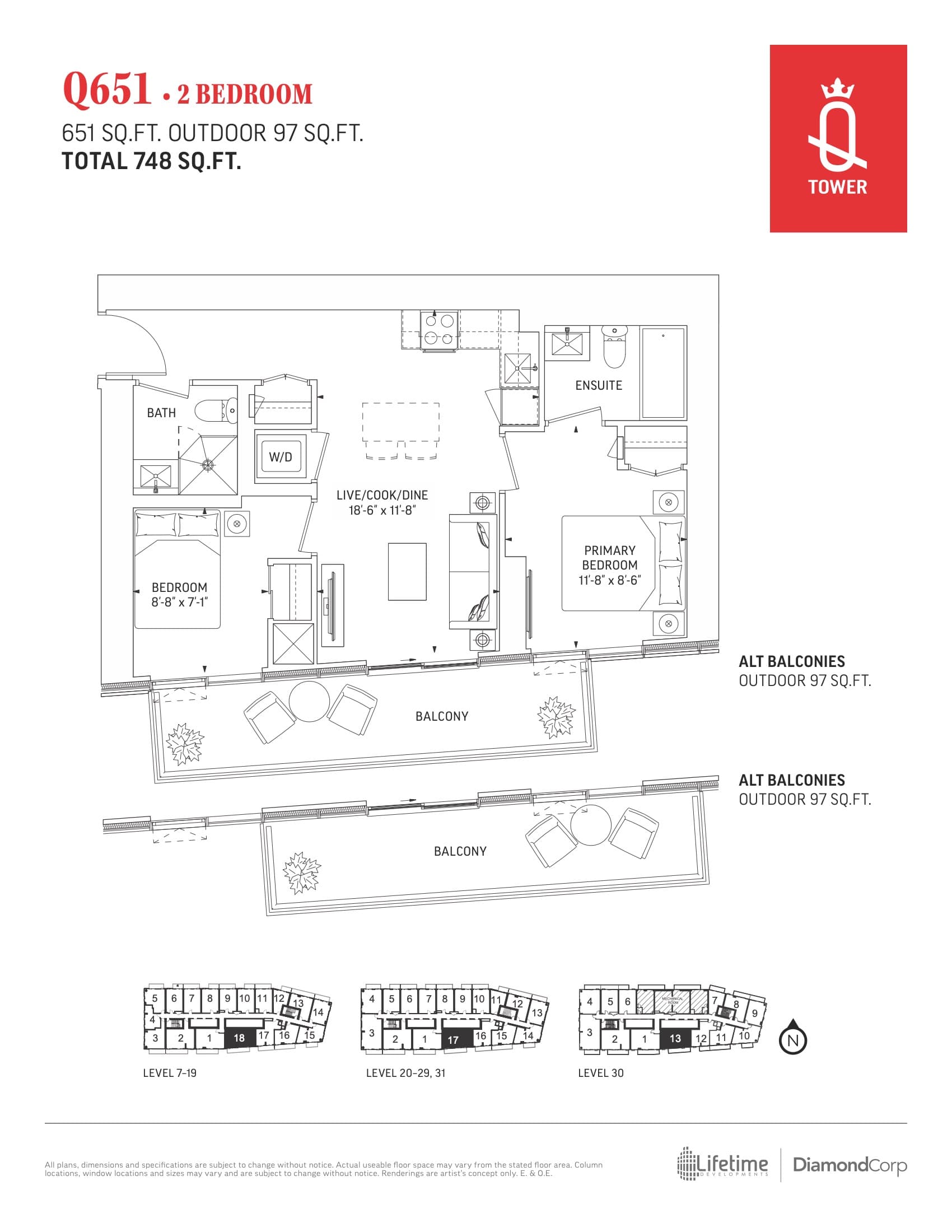 Q651 Floor Plan at Q Tower Condos - 651 sq.ft