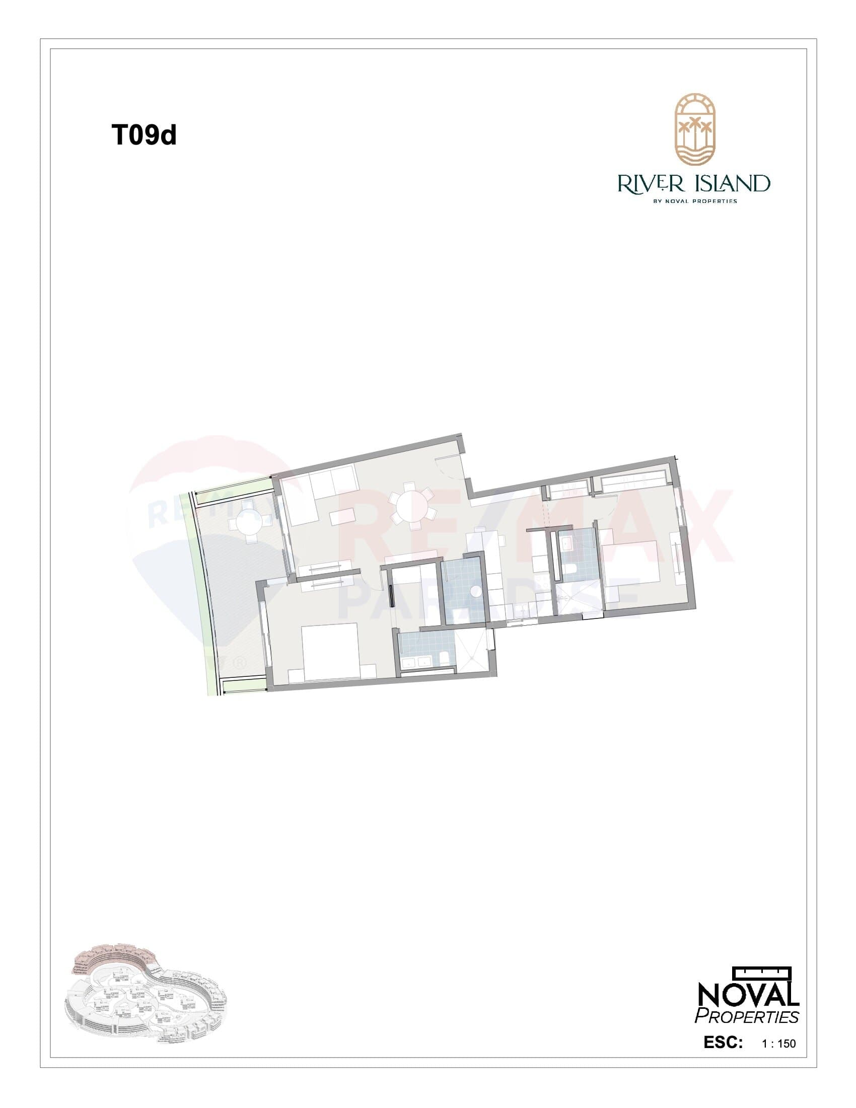 T09d Floor Plan at River Island by Noval - 1452 sq.ft