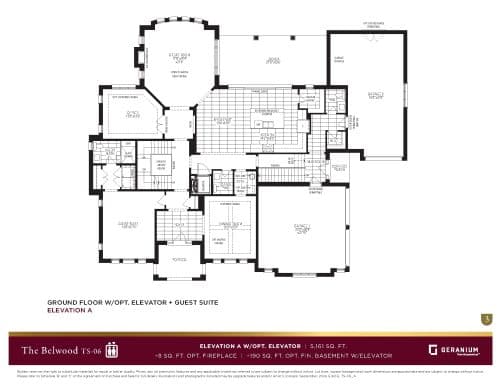 The Belwood - Elevation A With Optional Elevator floor plan