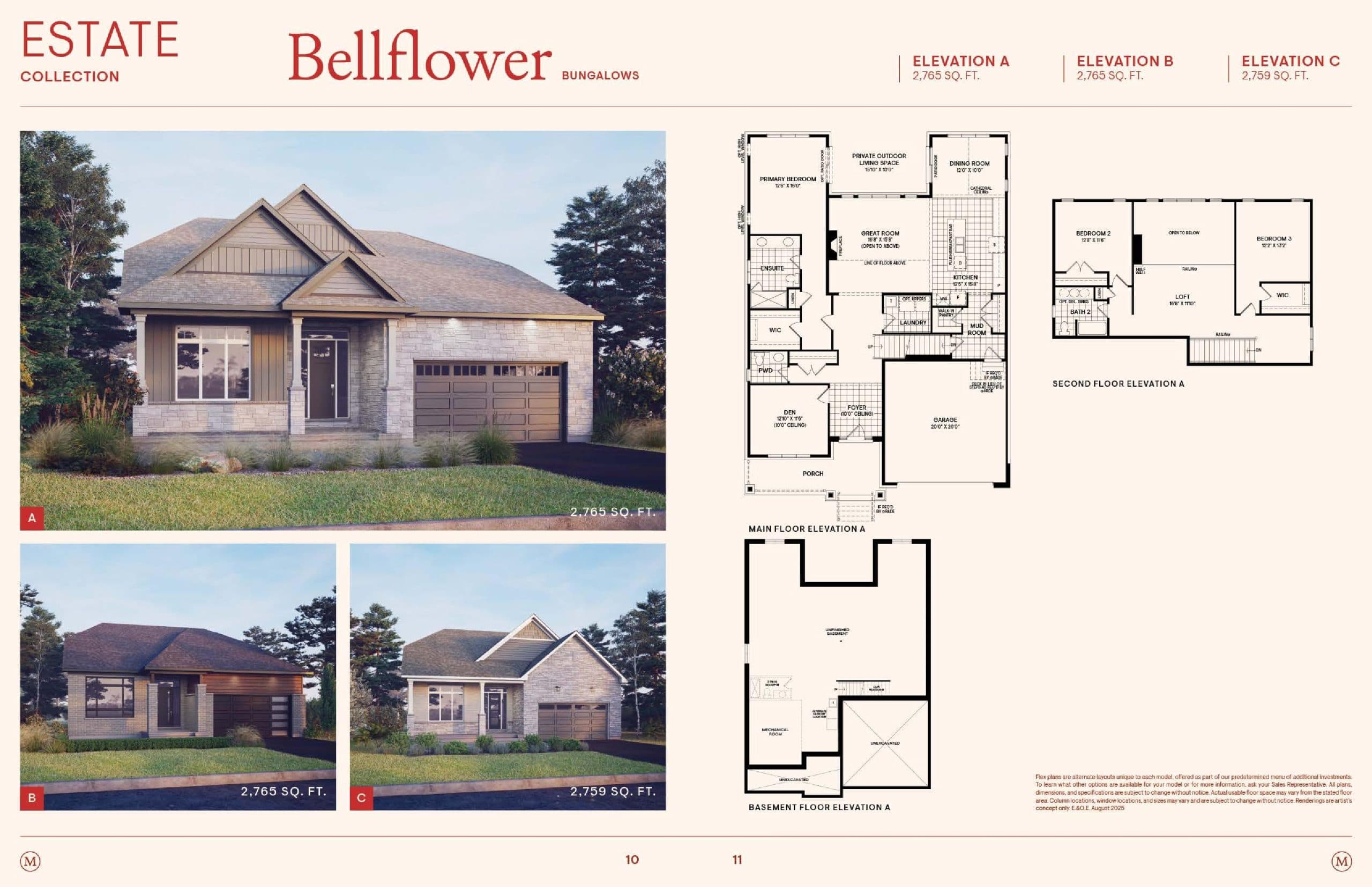 Bellflower (Estate Collection) Floor Plan at Mahogany Phase 4 by Minto - 2765 sq.ft