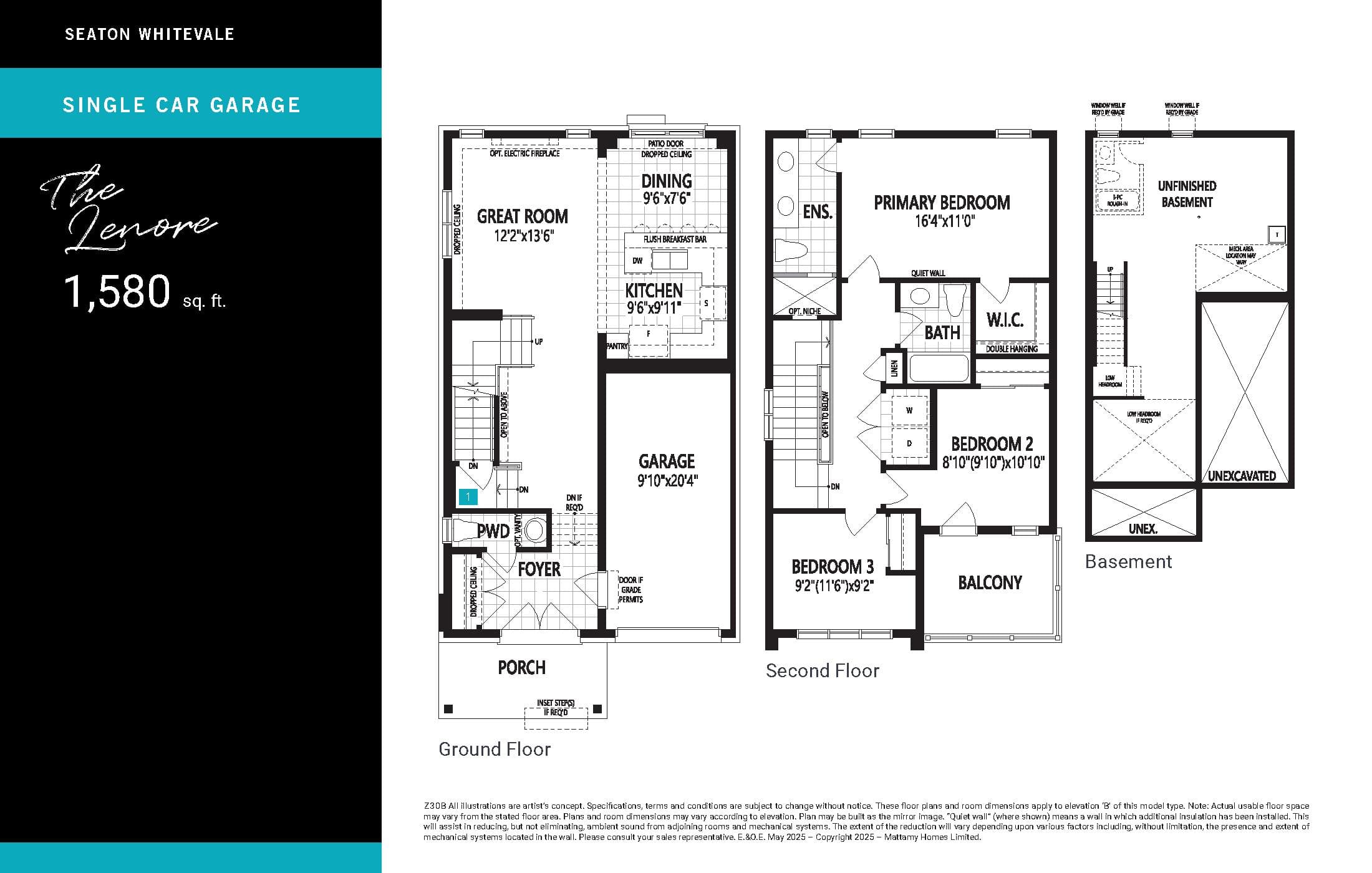 The Lenore Floor Plan at Seaton Whitevale Phase 6 - 1580 sq.ft