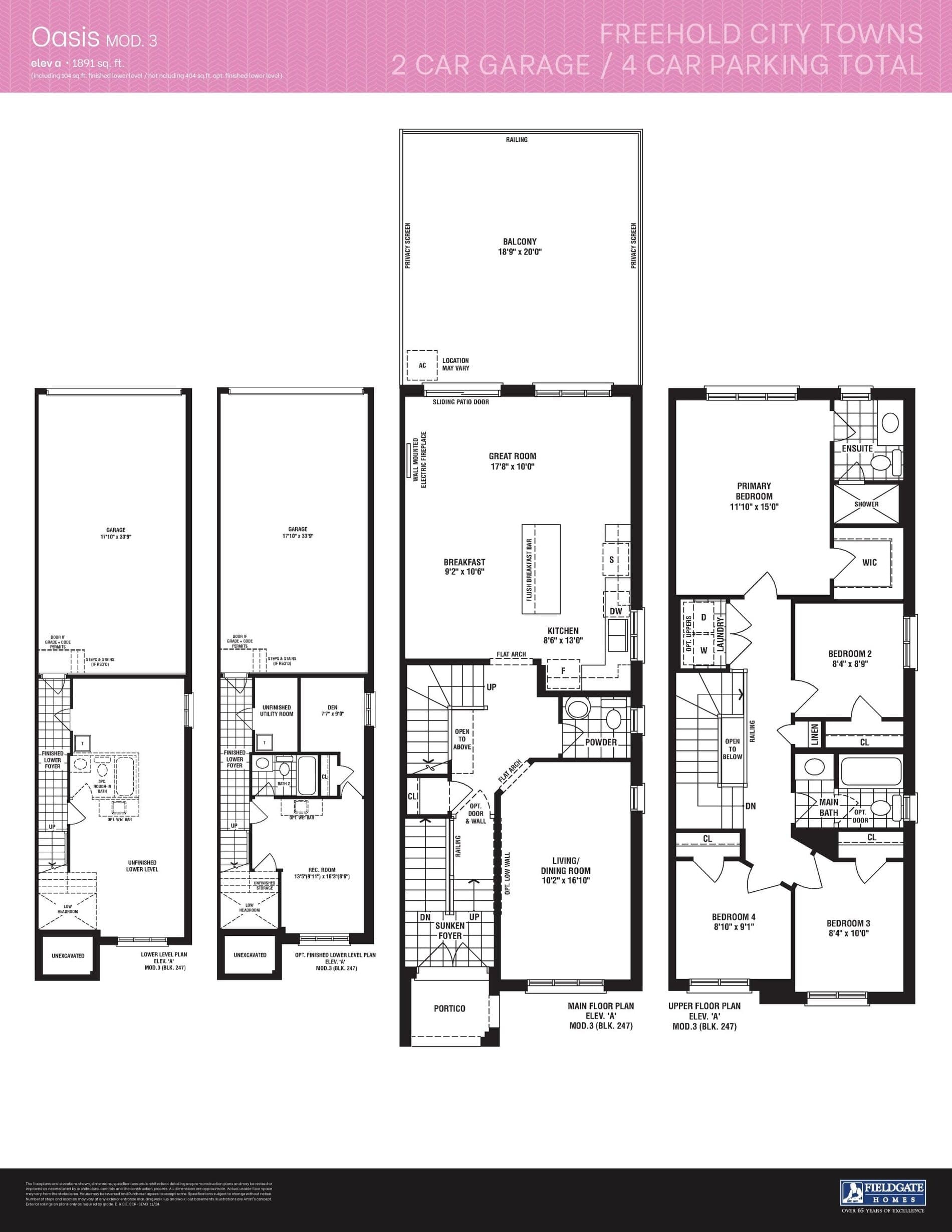 Oasis Mod 3 Floor Plan at Seaton Winding Woods Phase 2 - 1891 sq.ft
