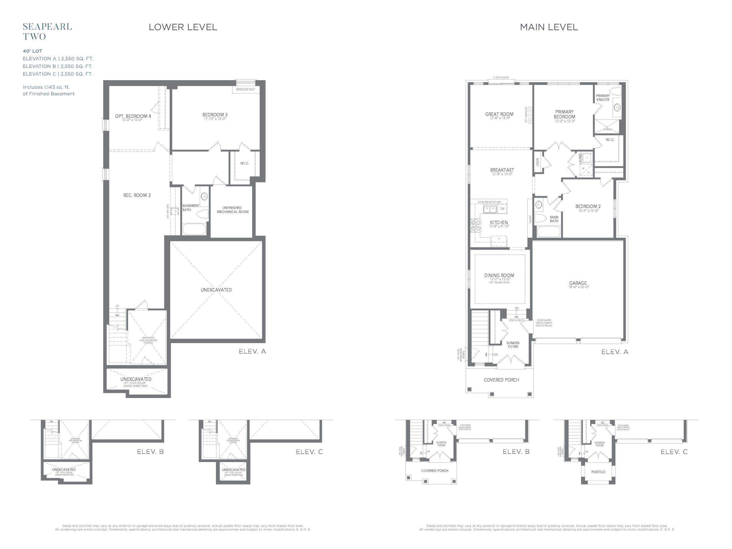 Seapearl 2 Floor Plan at Serene at Belmont Homes - 2550 sq.ft