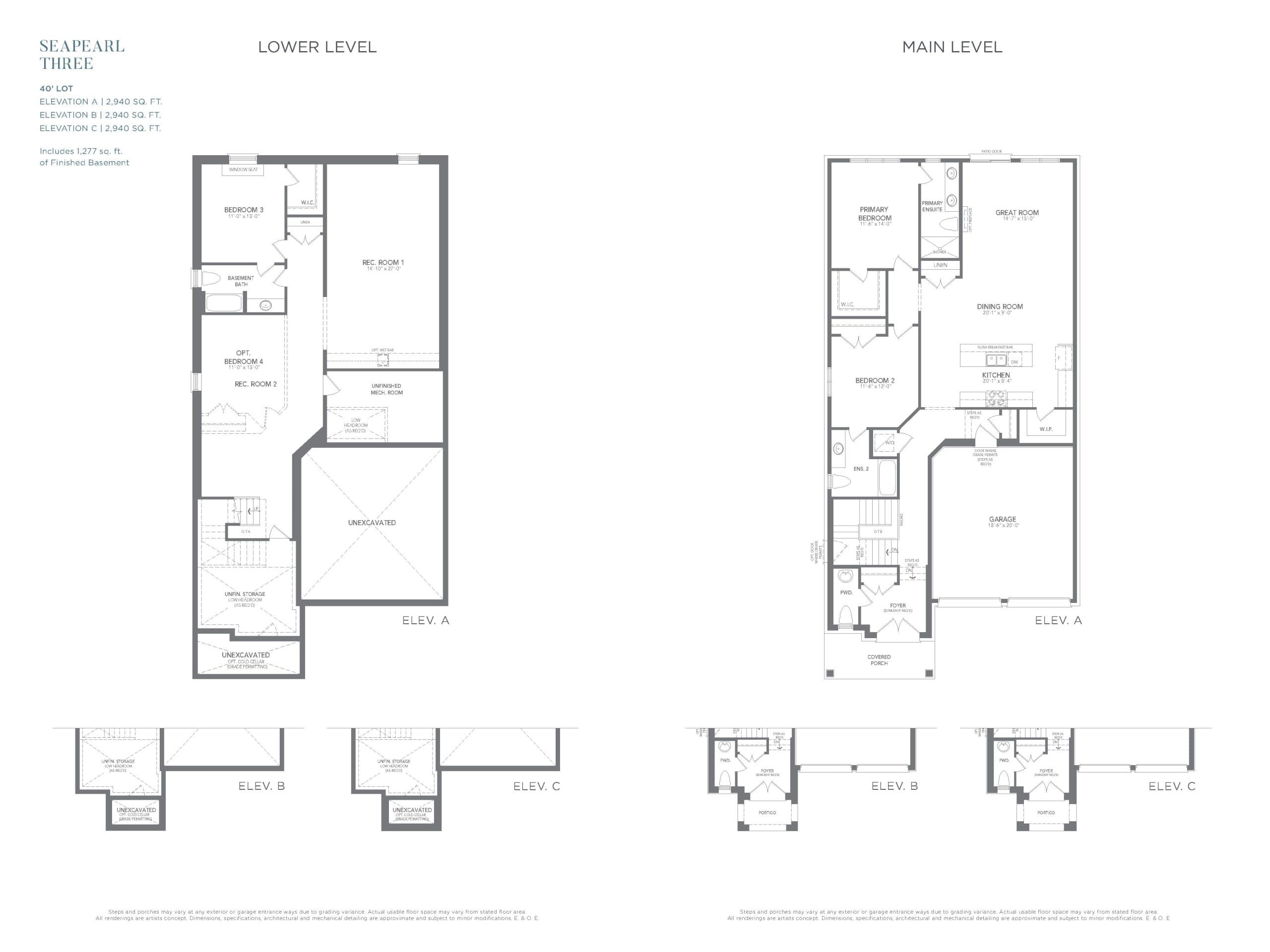 Seapearl 3 Floor Plan at Serene at Belmont Homes - 2940 sq.ft