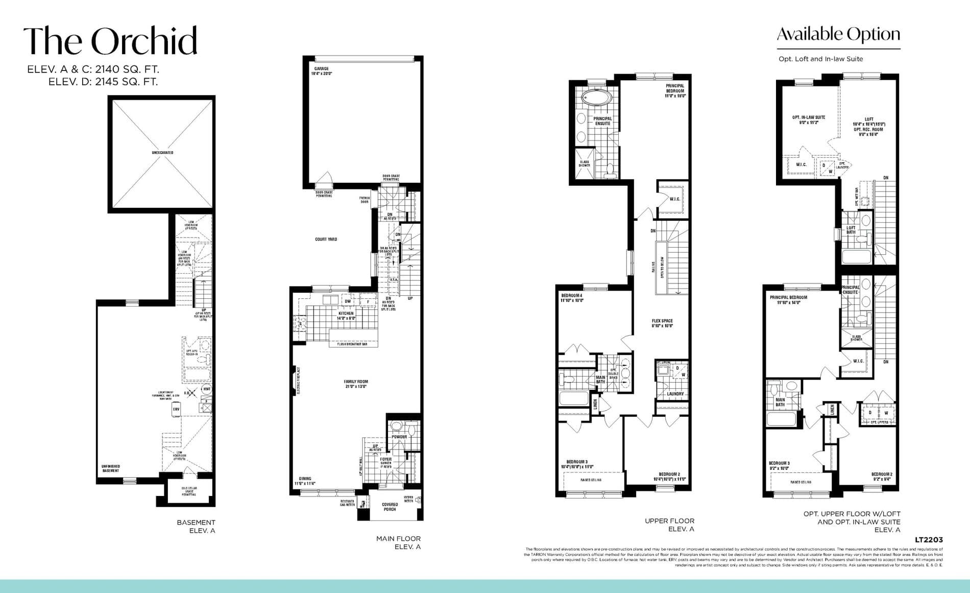 The Orchid (Courtyard Towns) Floor Plan at Unionglen by OPUS Homes - 2140 sq.ft