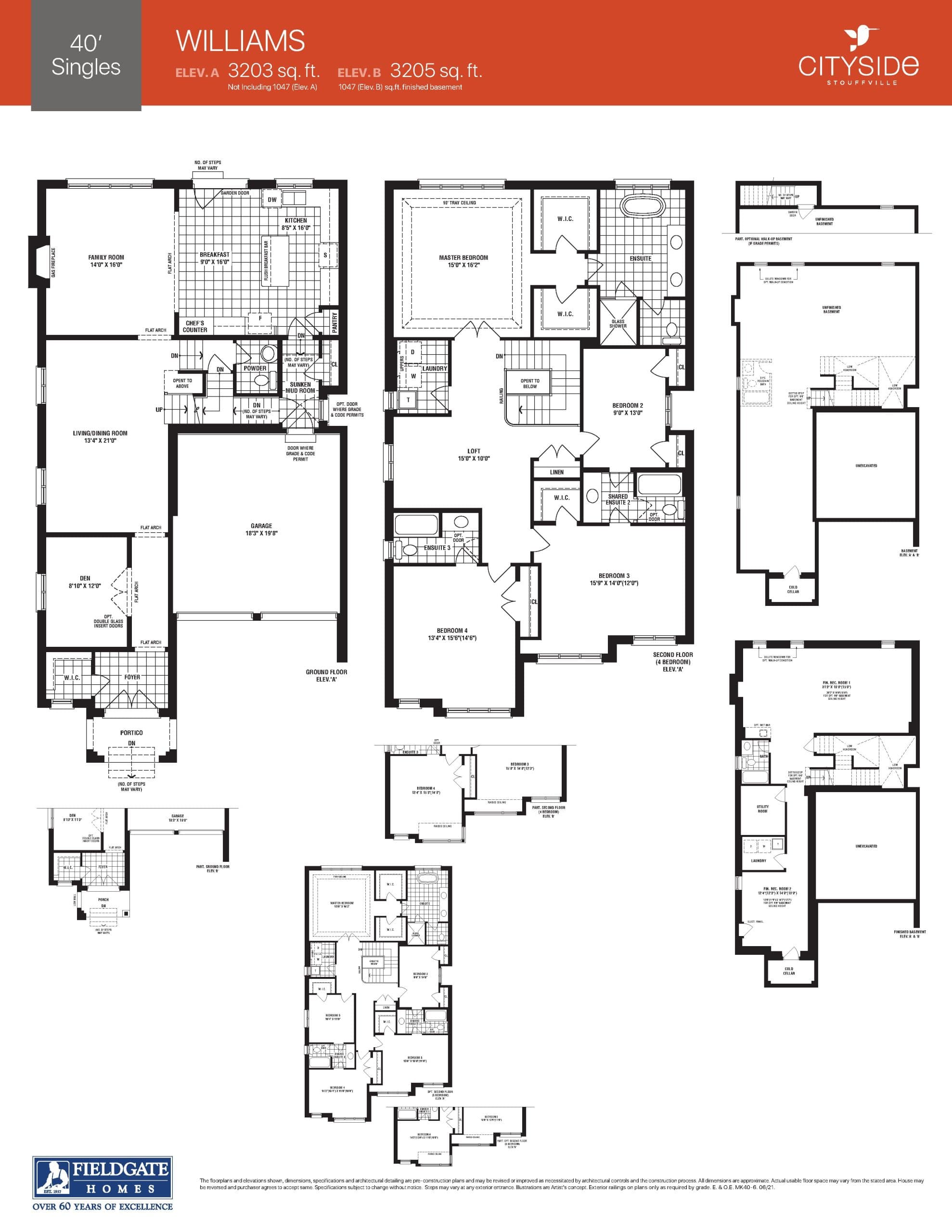 Williams Floor Plan at Cityside - Phase 2 - 3203 sq.ft