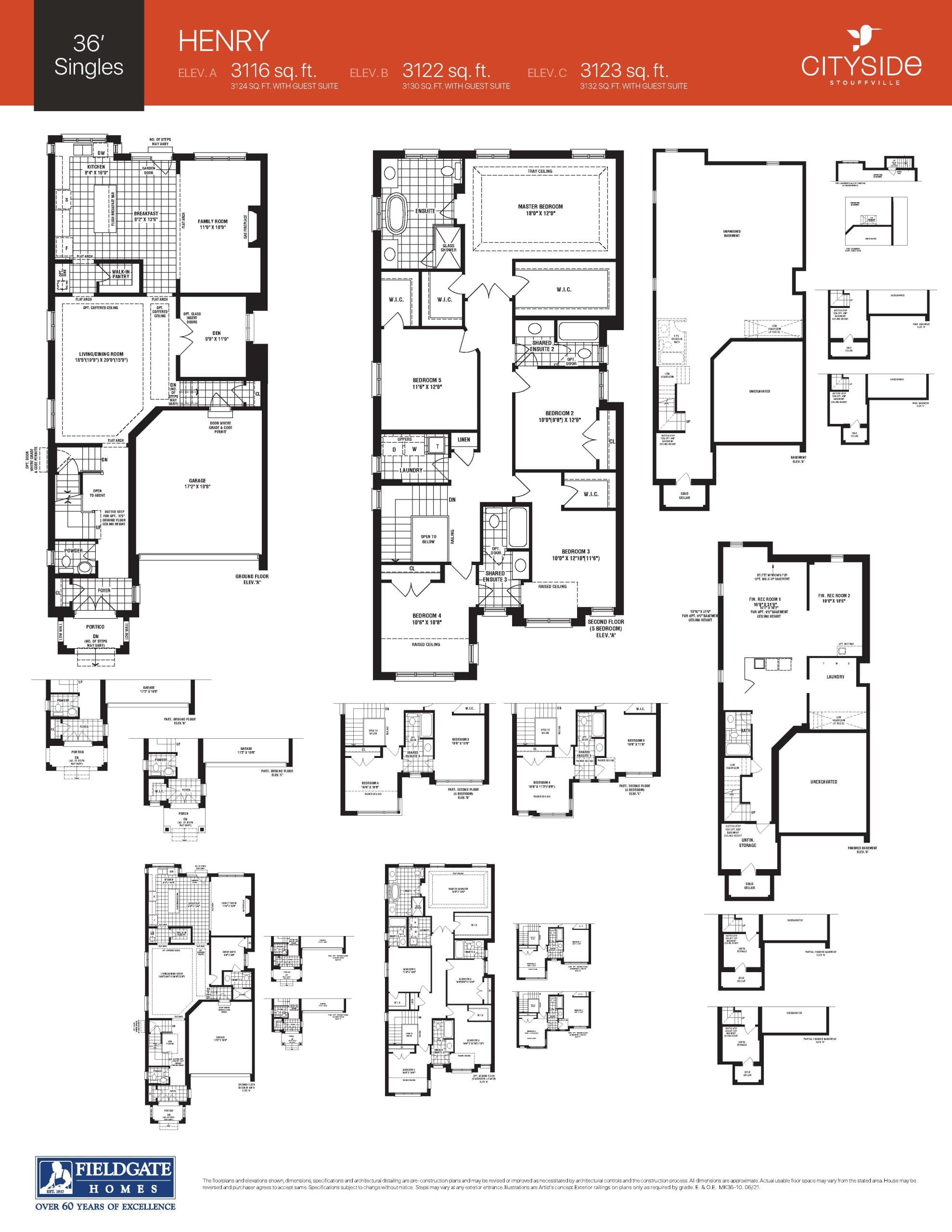 Henry Floor Plan at Cityside - Phase 2 - 3116 sq.ft