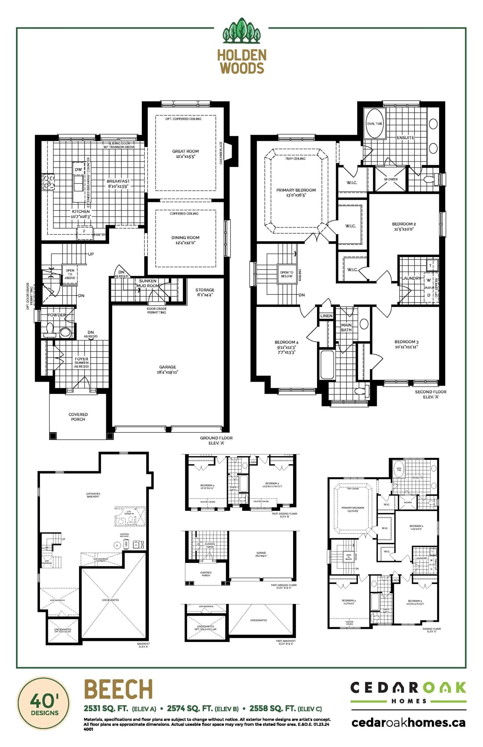 Beech Floor Plan at Holden Woods Homes - 2531 sq.ft