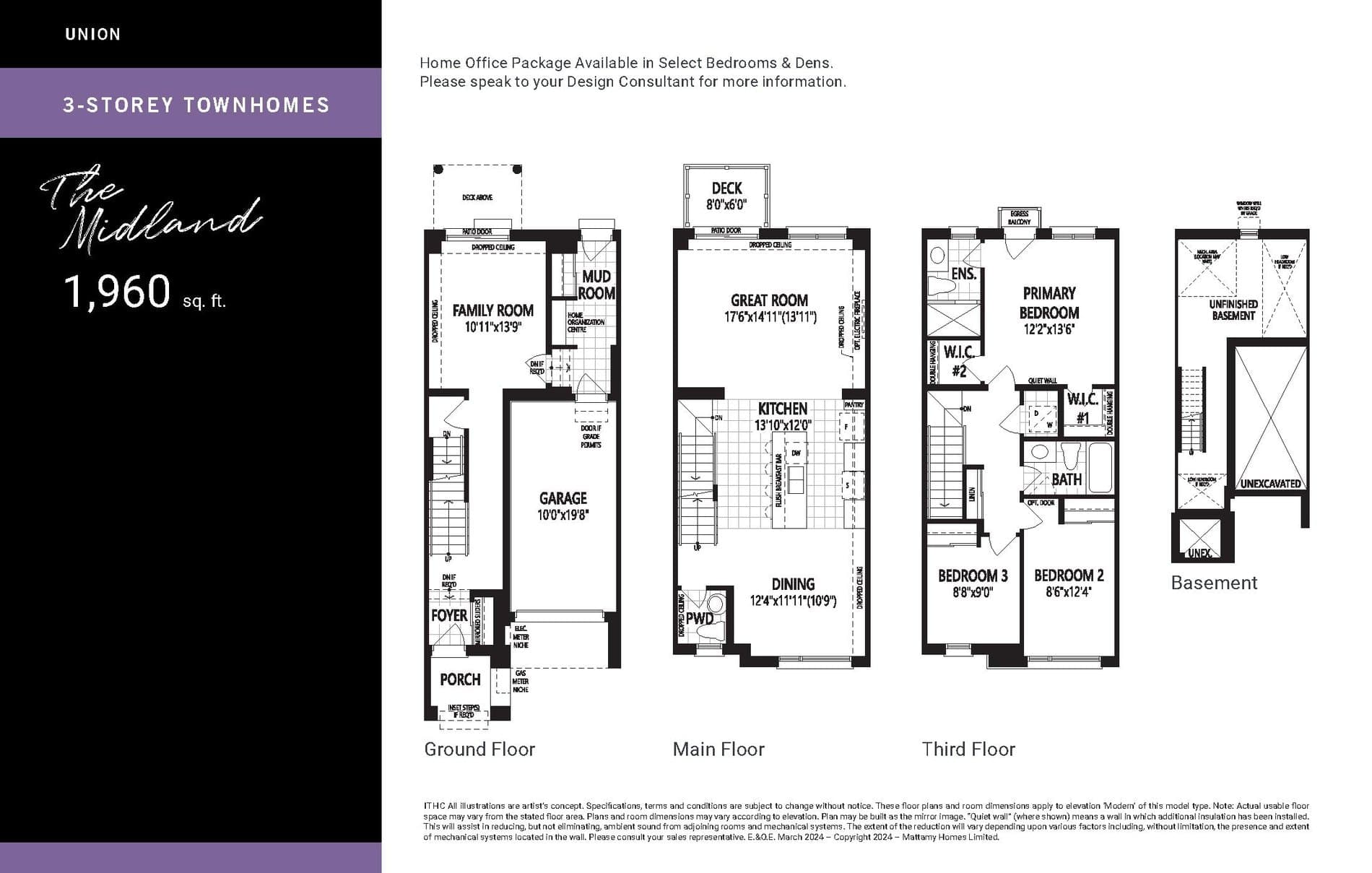 The Midland Floor Plan at Union Phase 3 by Mattamy Homes - 1960 sq.ft