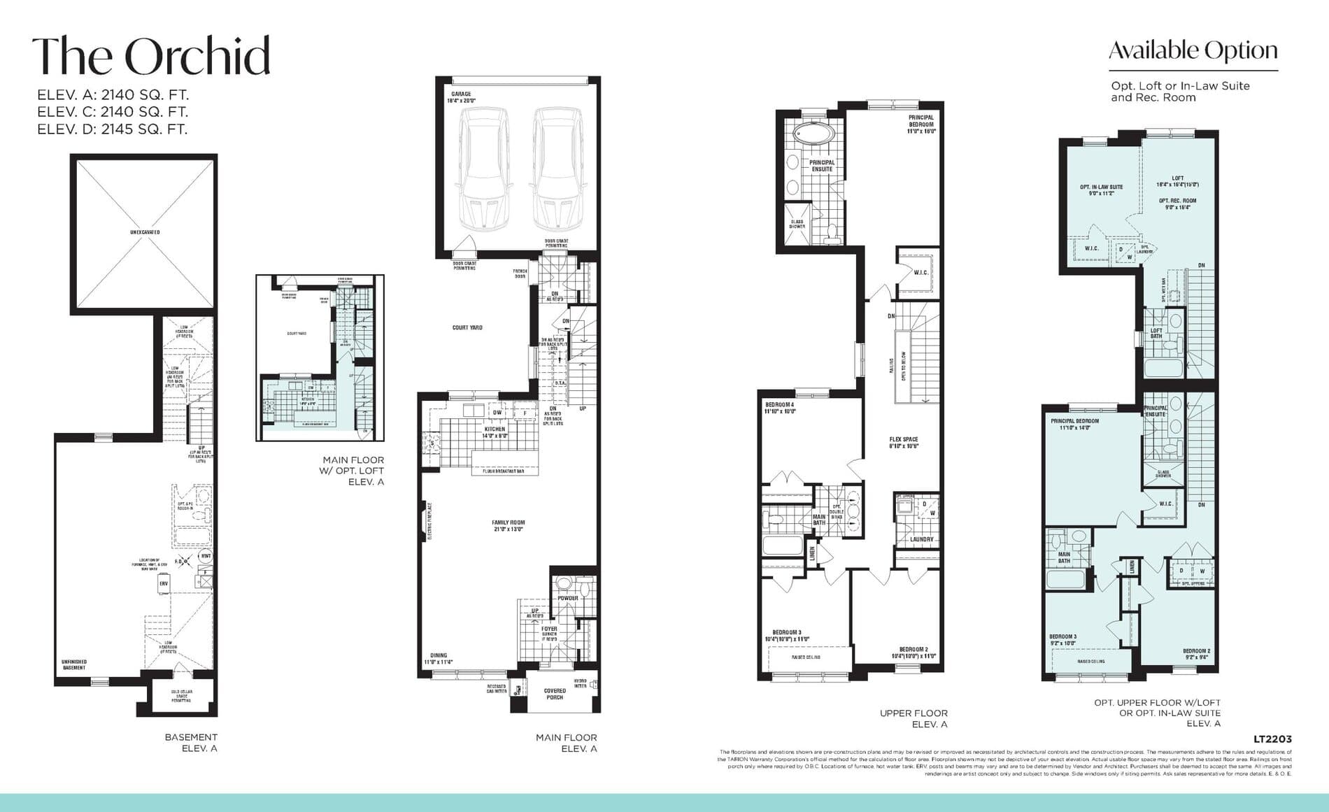 The Orchid (Courtyard Towns) Floor Plan at Unionglen by DECO Homes - 2140 sq.ft