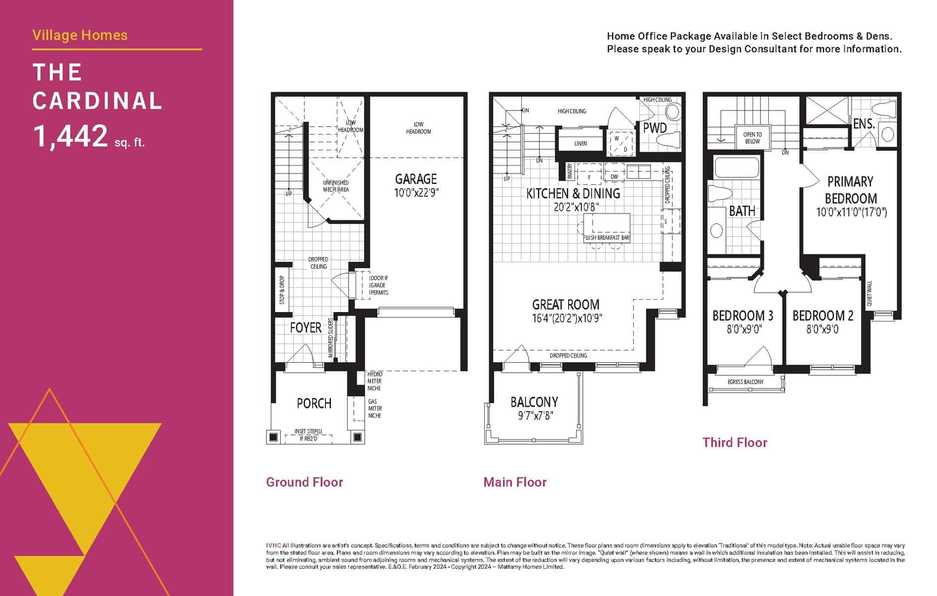 The Cardinal Floor Plan at Vicinity Homes Phase 2 by Mattamy - 1442 sq.ft