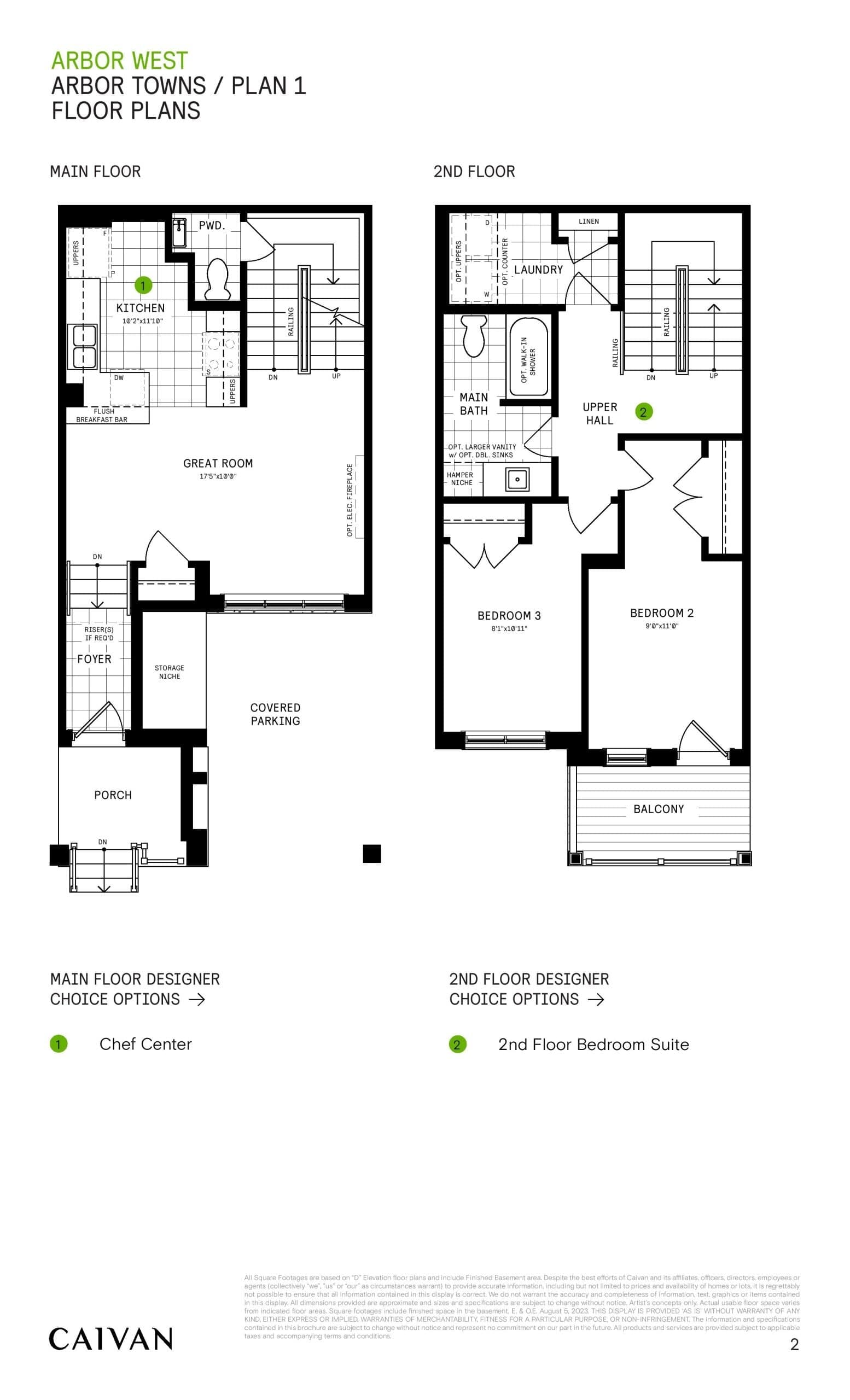Plan 1 - Arbor Towns Floor Plan at Arbor West Towns - 1941 sq.ft