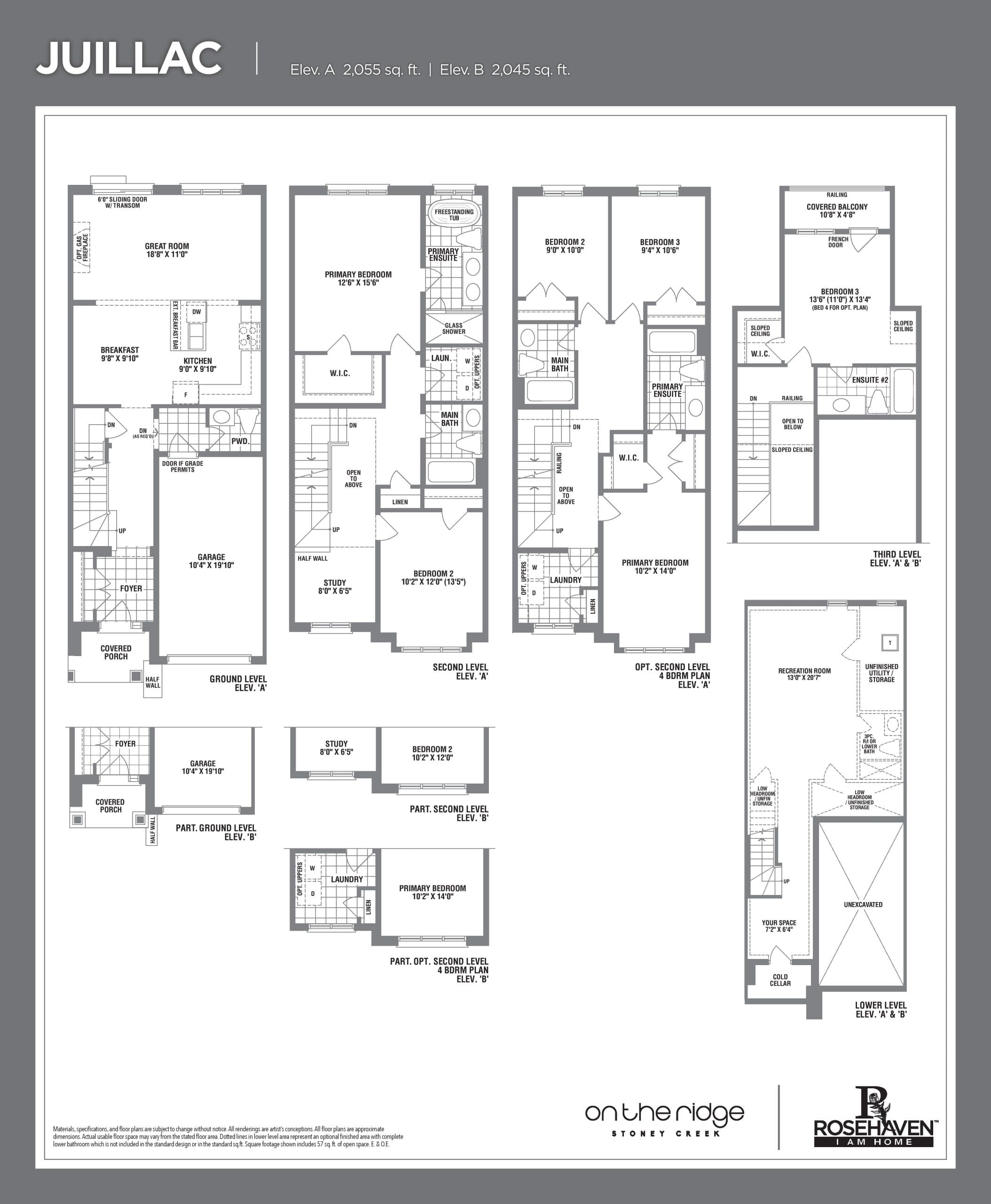 Juillac Floor Plan at On the Ridge - Phase 3 - 2055 sq.ft