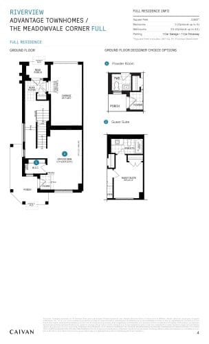The Meadowvale Corner (Advantage Townhomes) floor plan