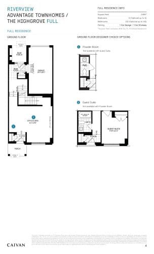 The Highgrove (Advantage Townhomes) floor plan