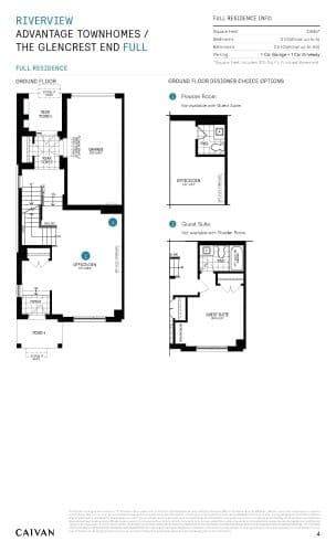 The Glencrest End (Advantage Townhomes) floor plan
