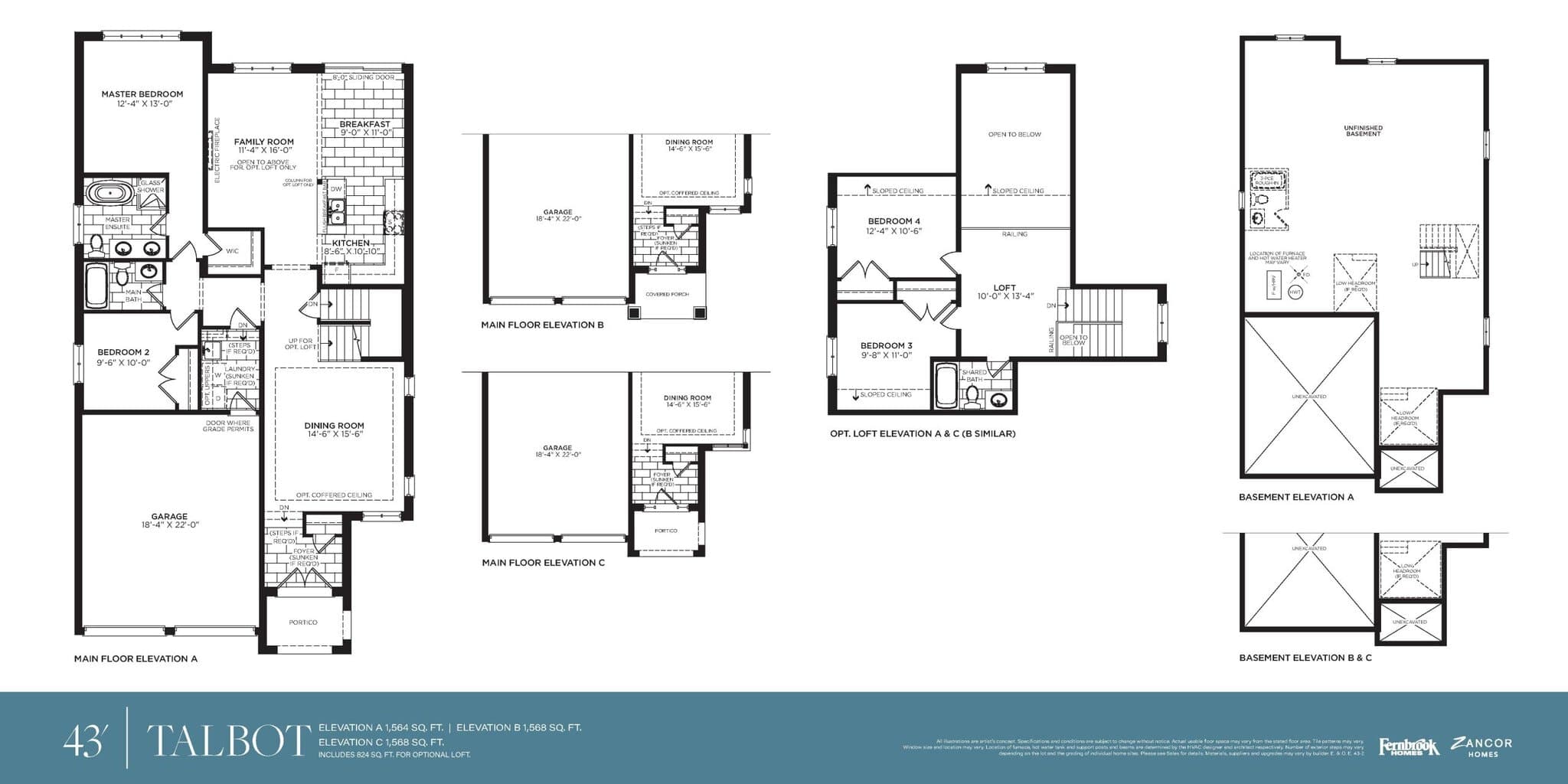 Talbot Floor Plan at Southbay at River's Edge - 1564 sq.ft