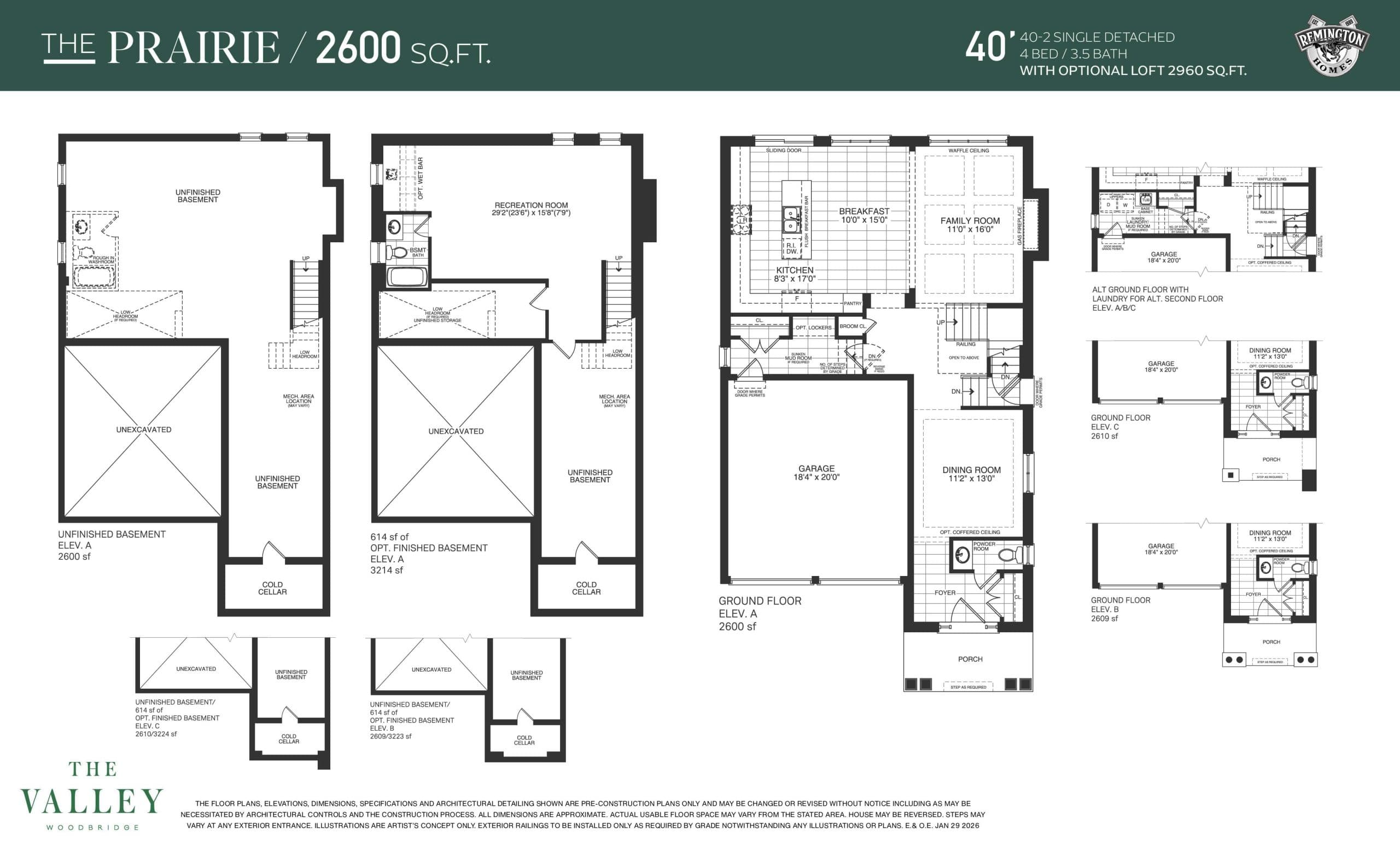 The Prairie Floor Plan at The Valley by Remington Homes - 2600 sq.ft