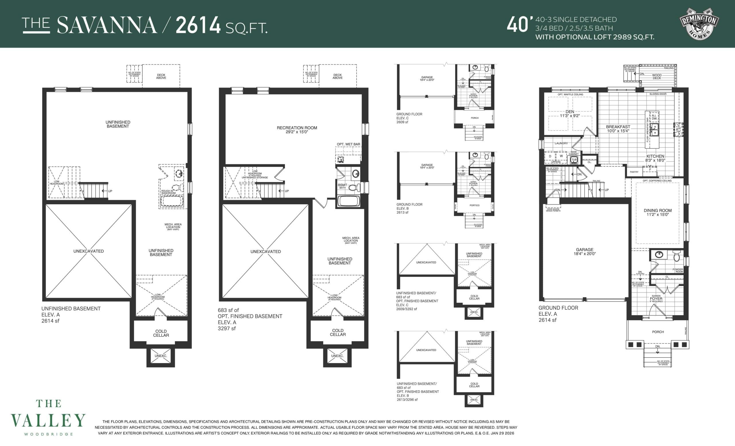 The Savanna Floor Plan at The Valley by Remington Homes - 2614 sq.ft