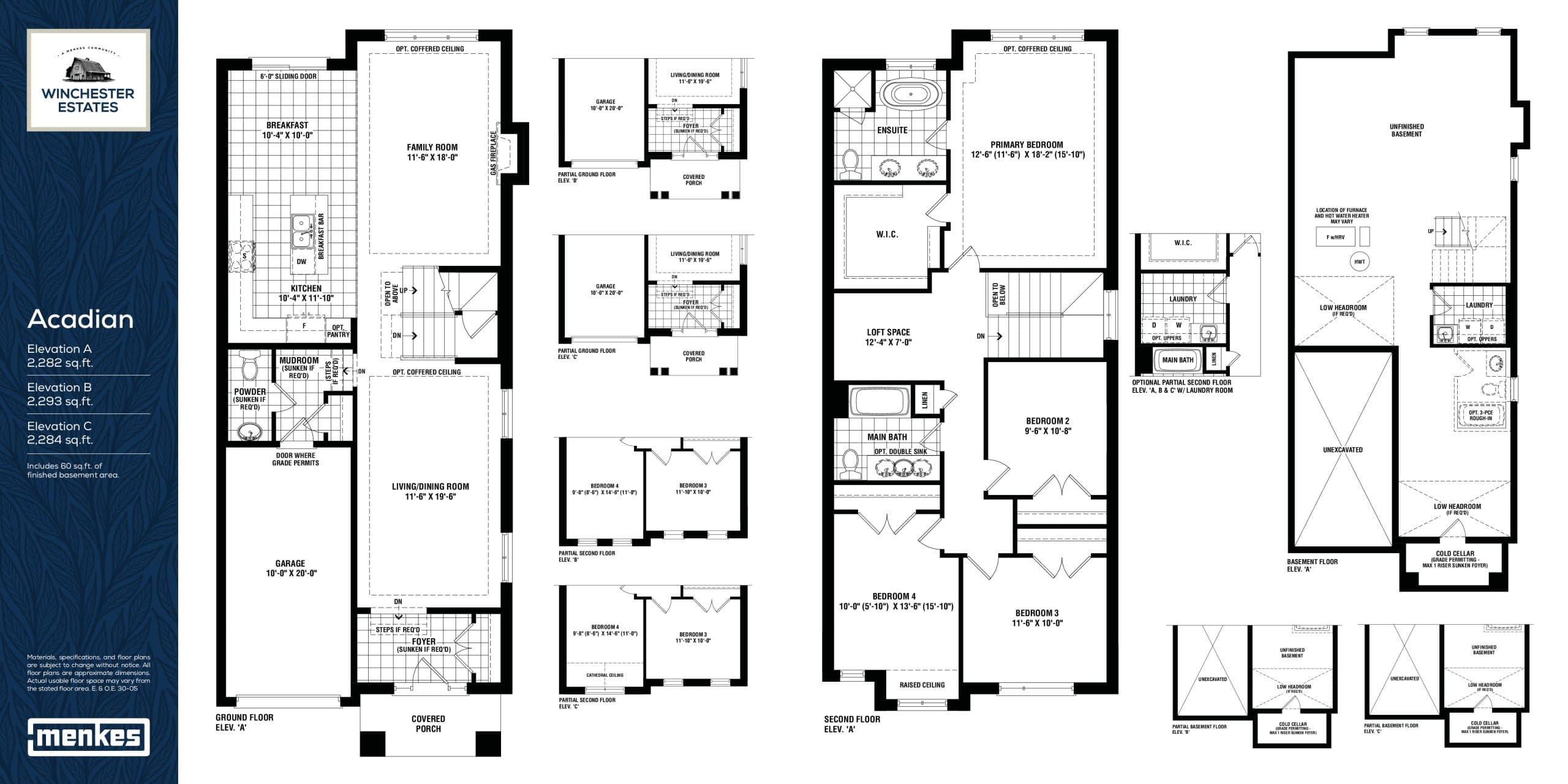 Acadian Floor Plan at Winchester Estates by Menkes Developments Ltd. - 2293 sq.ft