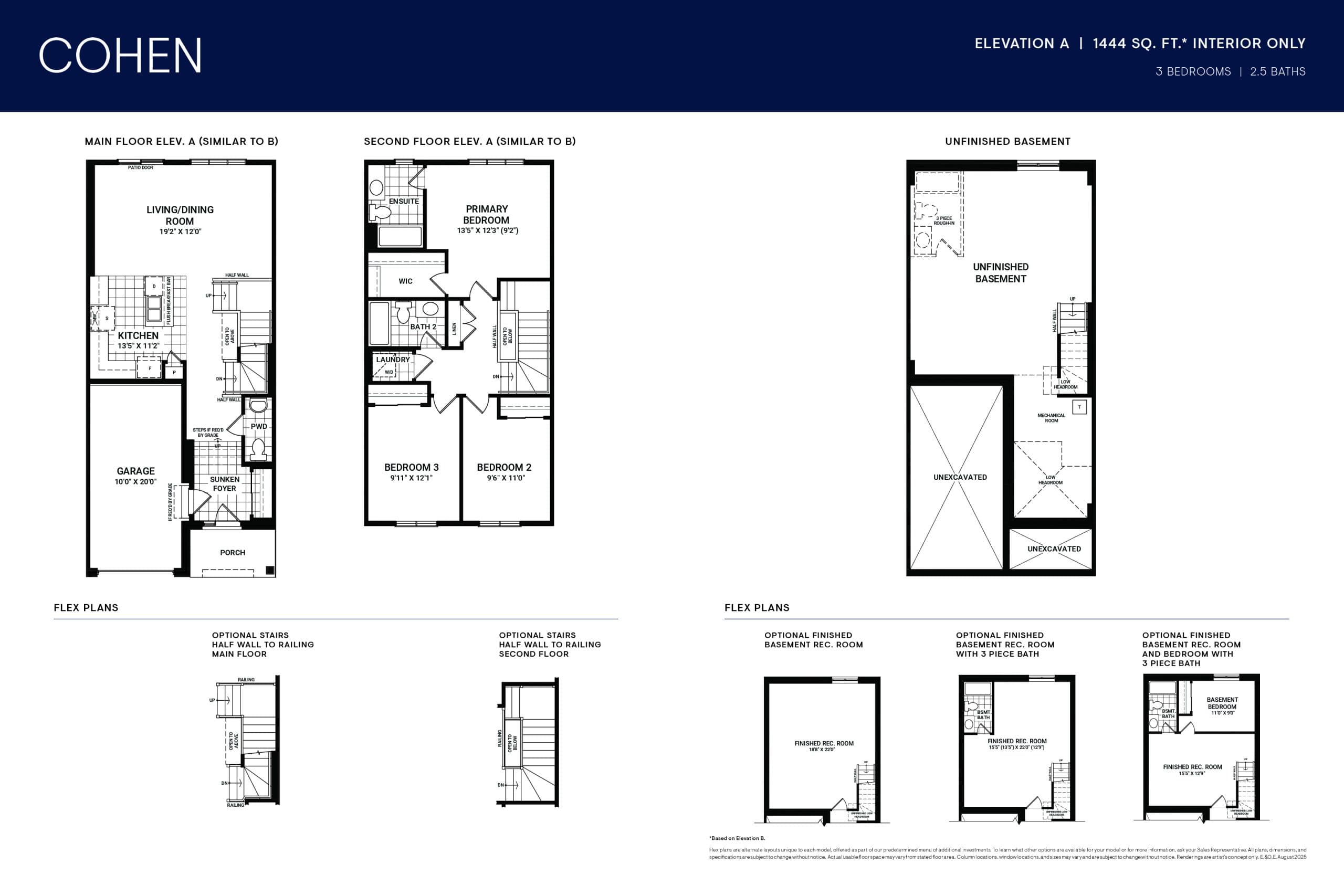 Cohen Floor Plan at Arcadia by Minto - 1444 sq.ft